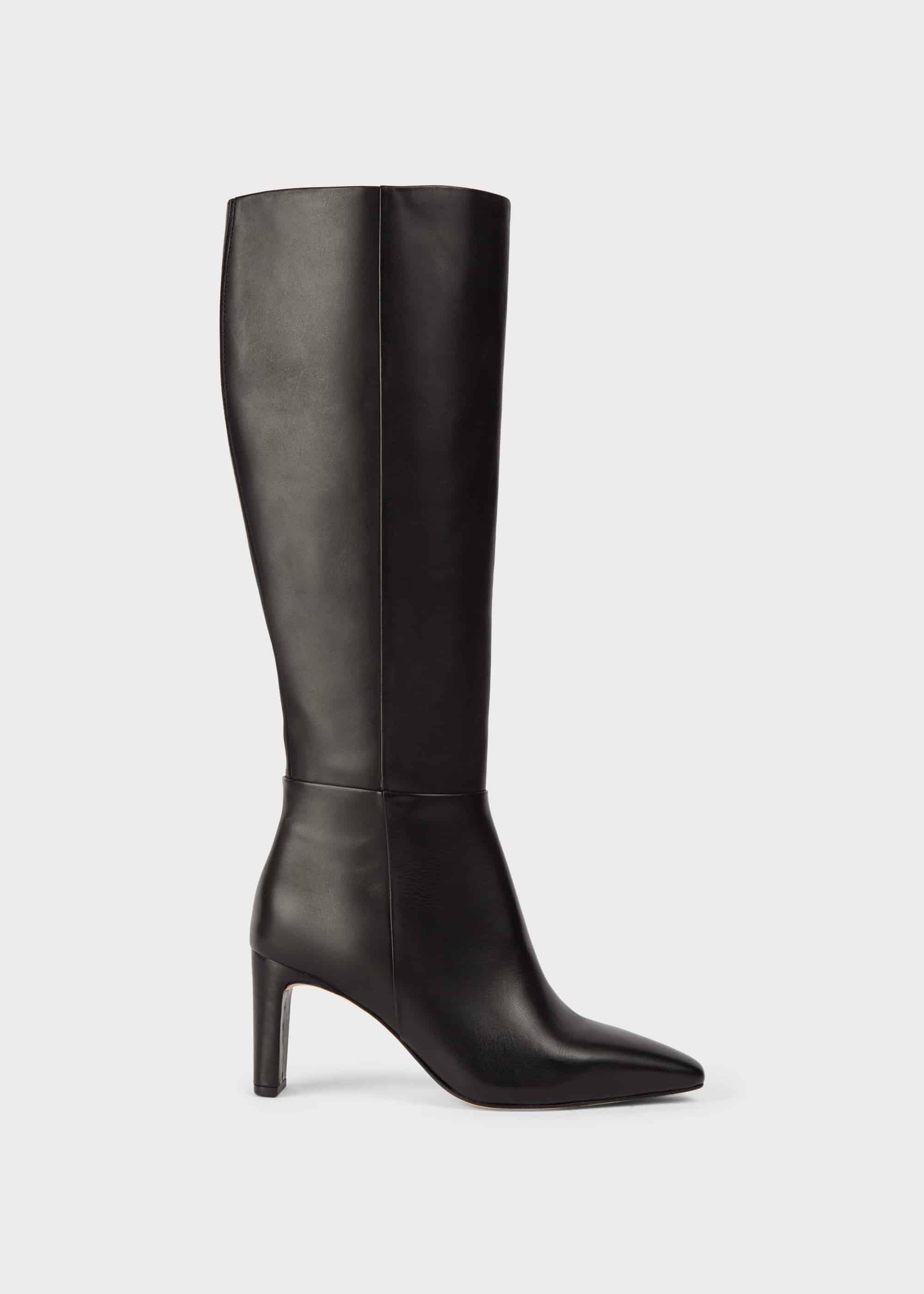 Hobbs Alma Leather Knee Boots in Black Lyst