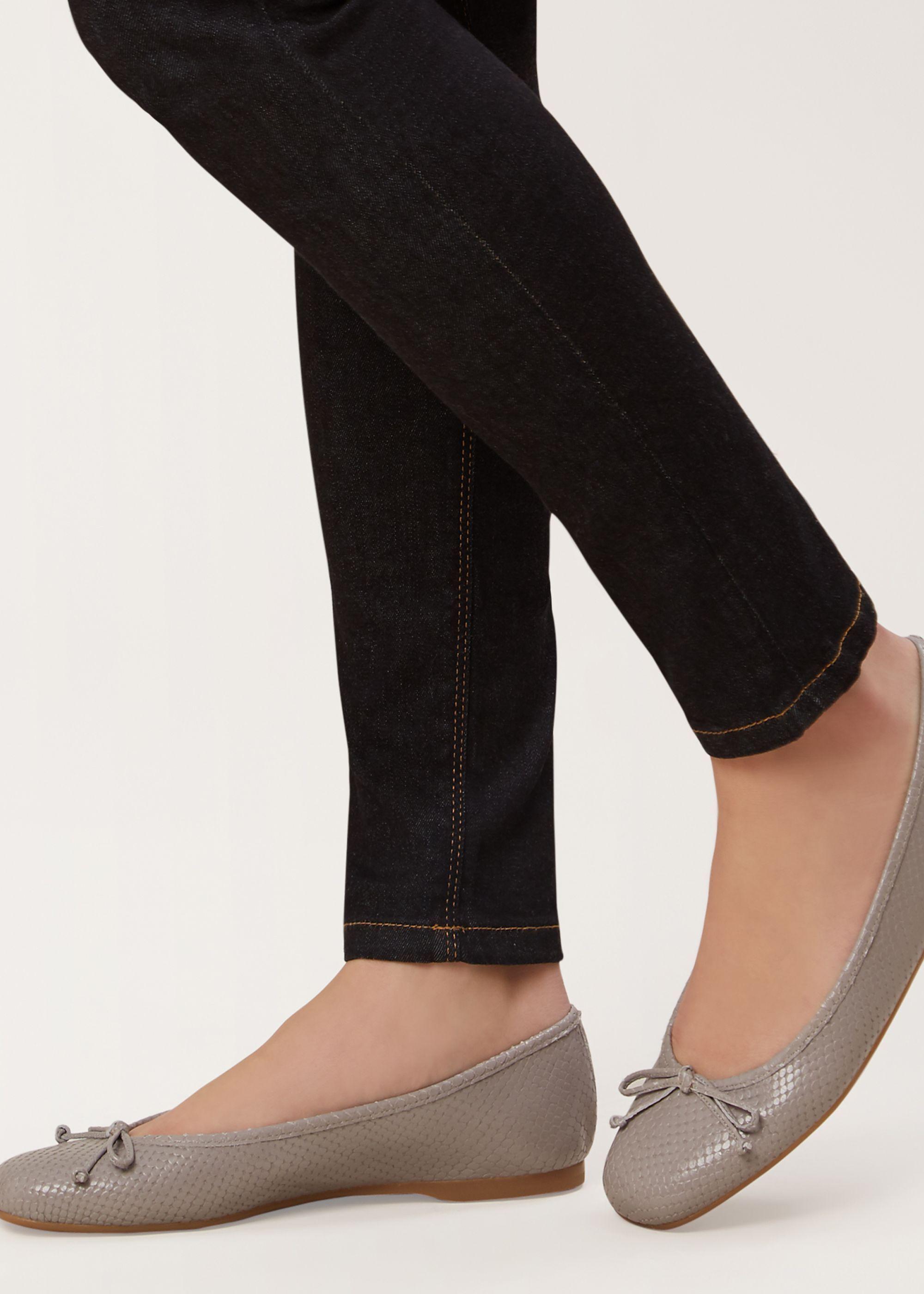 Hobbs Leather �prior� Ballerina Shoes in Grey Snake (Gray