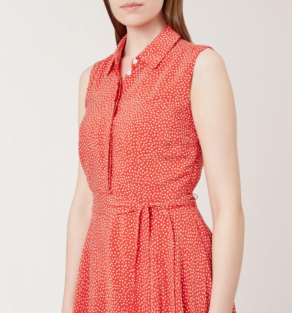 Hobbs Synthetic 'belinda' Fit And Flare Dress in Red - Lyst