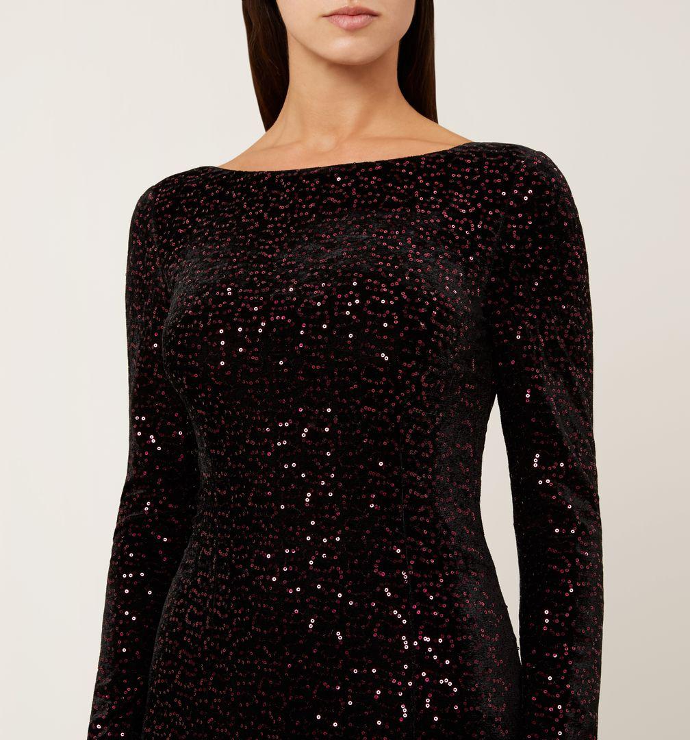 hobbs black velvet dress