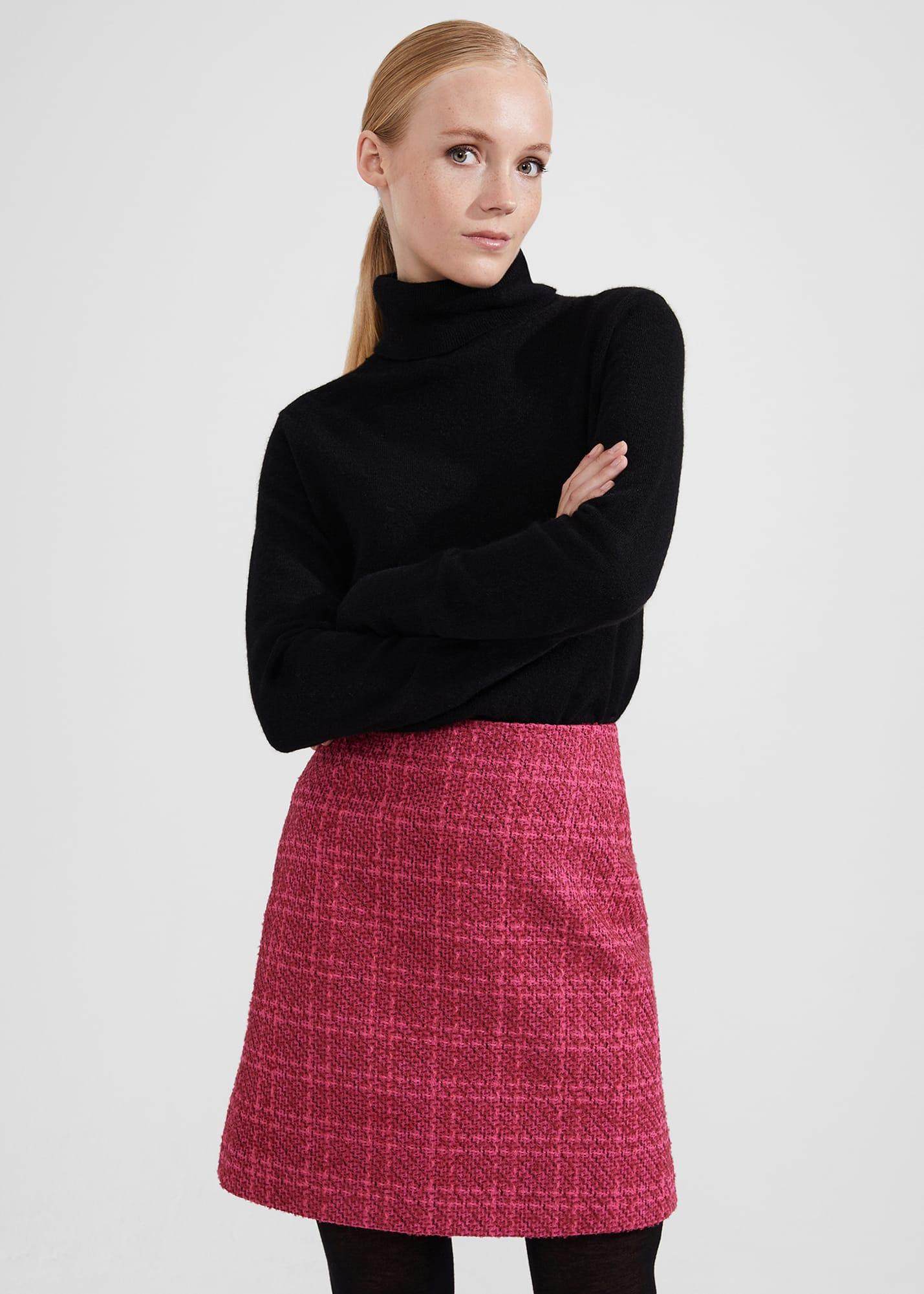 Hobbs red tartan skirt hot sale