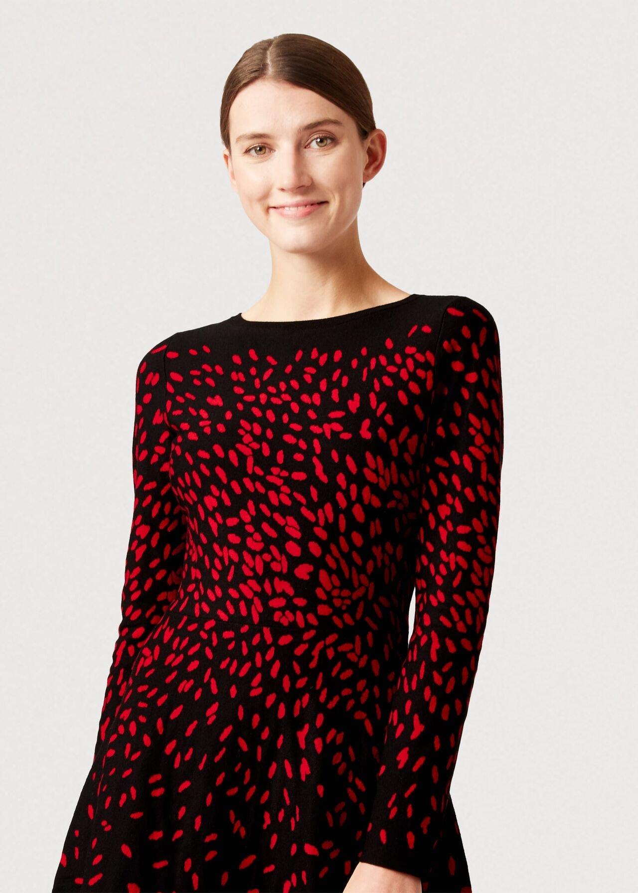 hobbs red and black dress