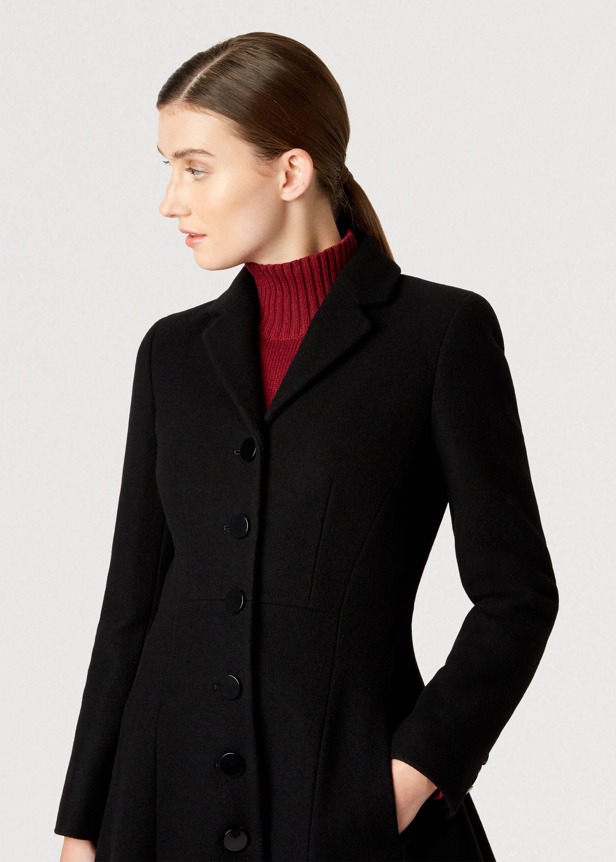 hobbs black wool coat
