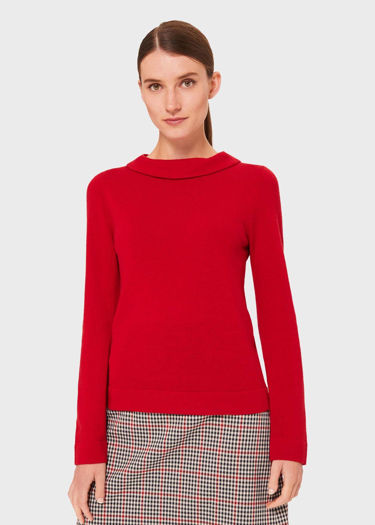 Hobbs Audrey Wool Cashmere Sweater in Red - Lyst