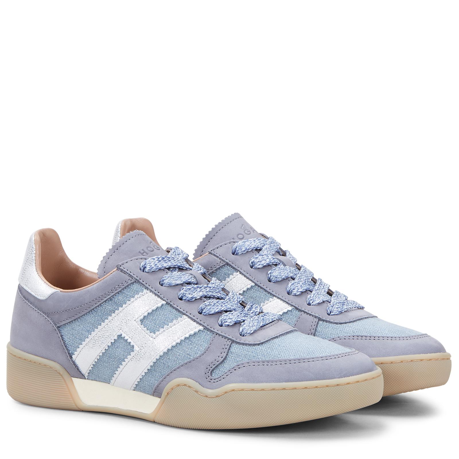 Hogan Denim Sneakers H357 in Gold,Grey (Gray) Lyst