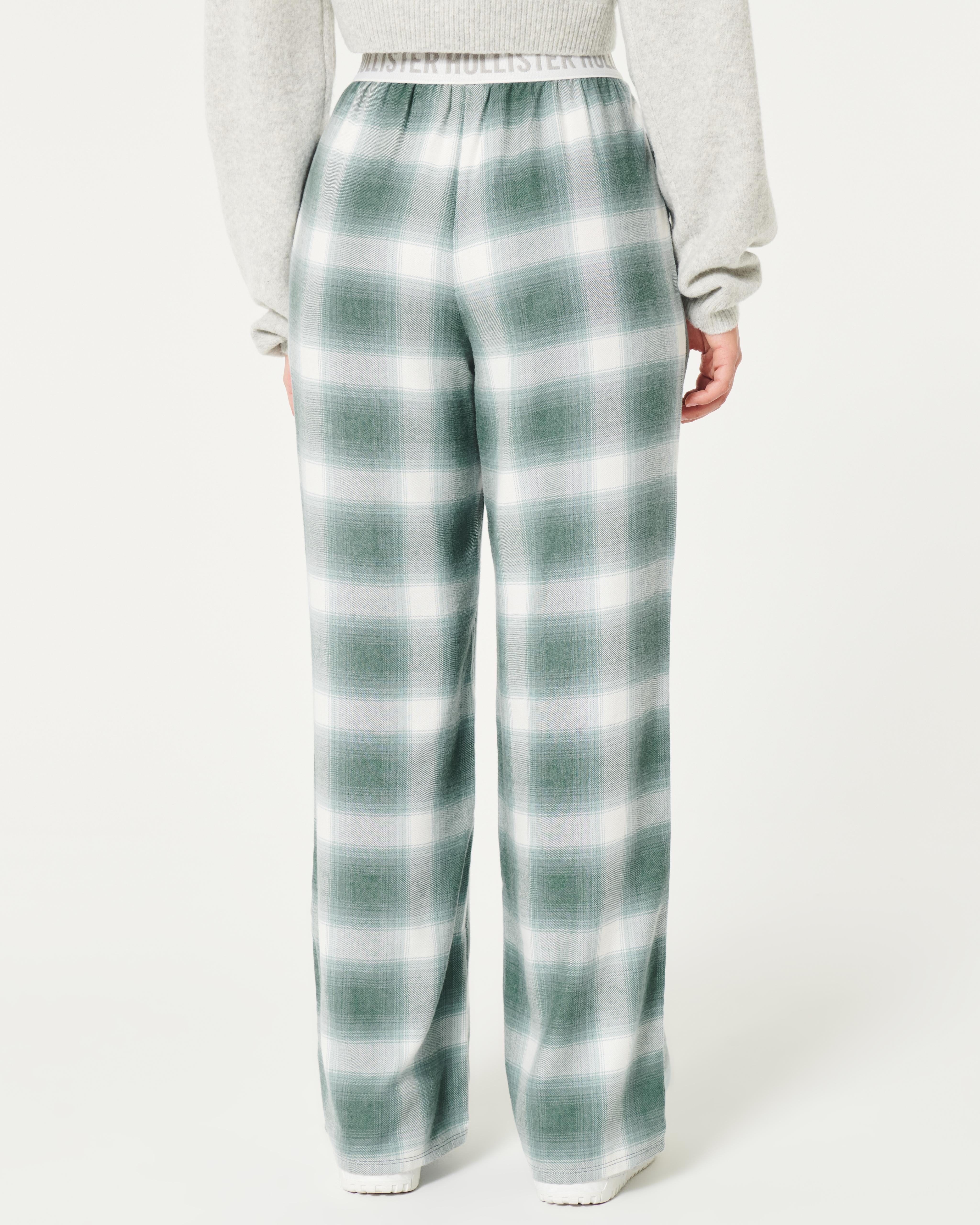 Hollister green plaid pants top