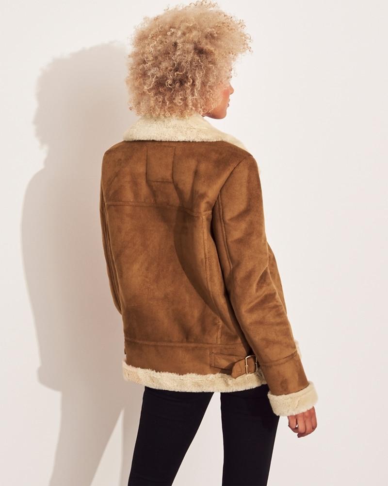Hollister faux 2024 shearling biker jacket