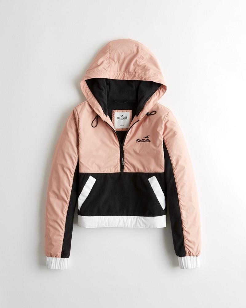 hollister windbreaker pink