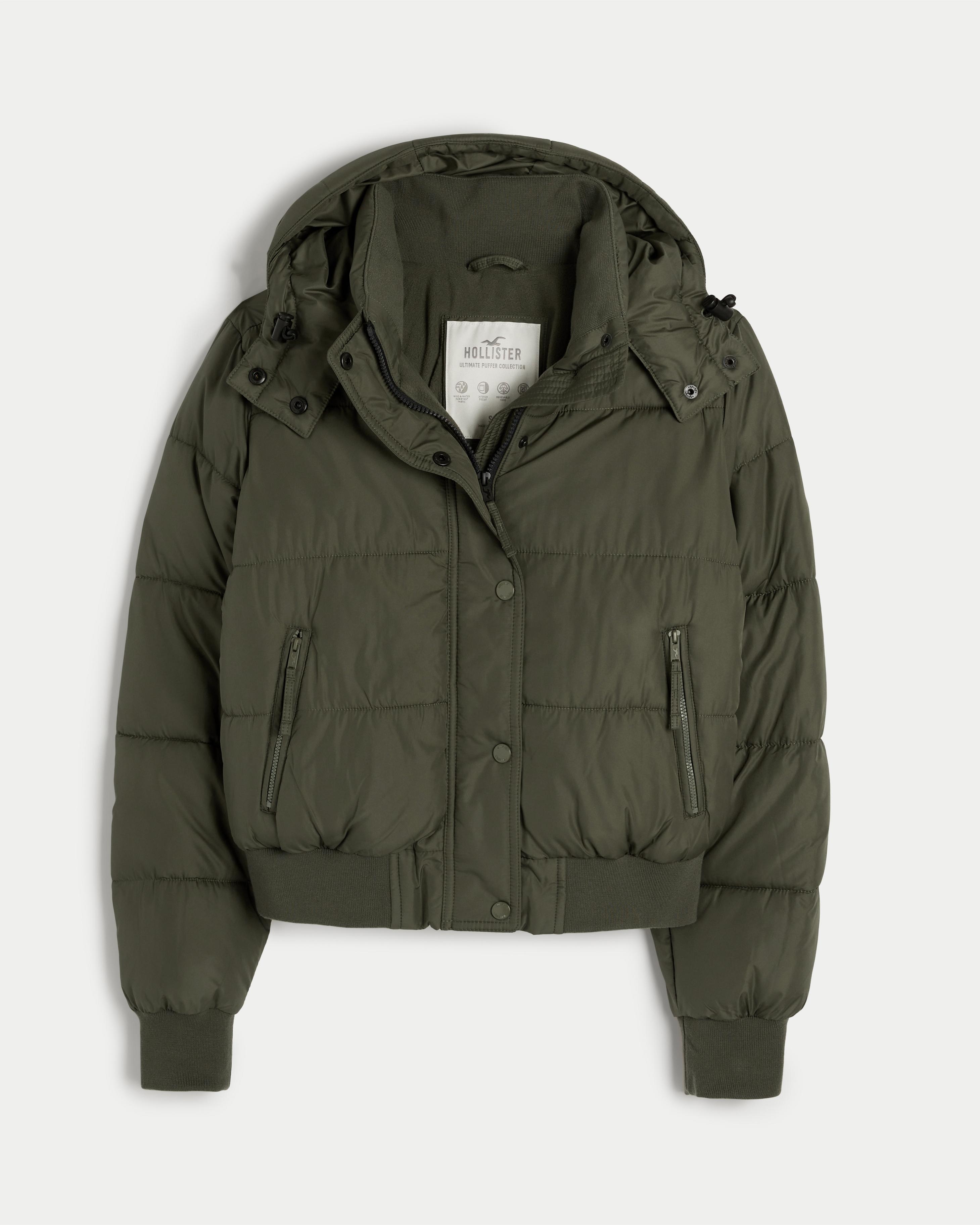Hollister olive jacket sale