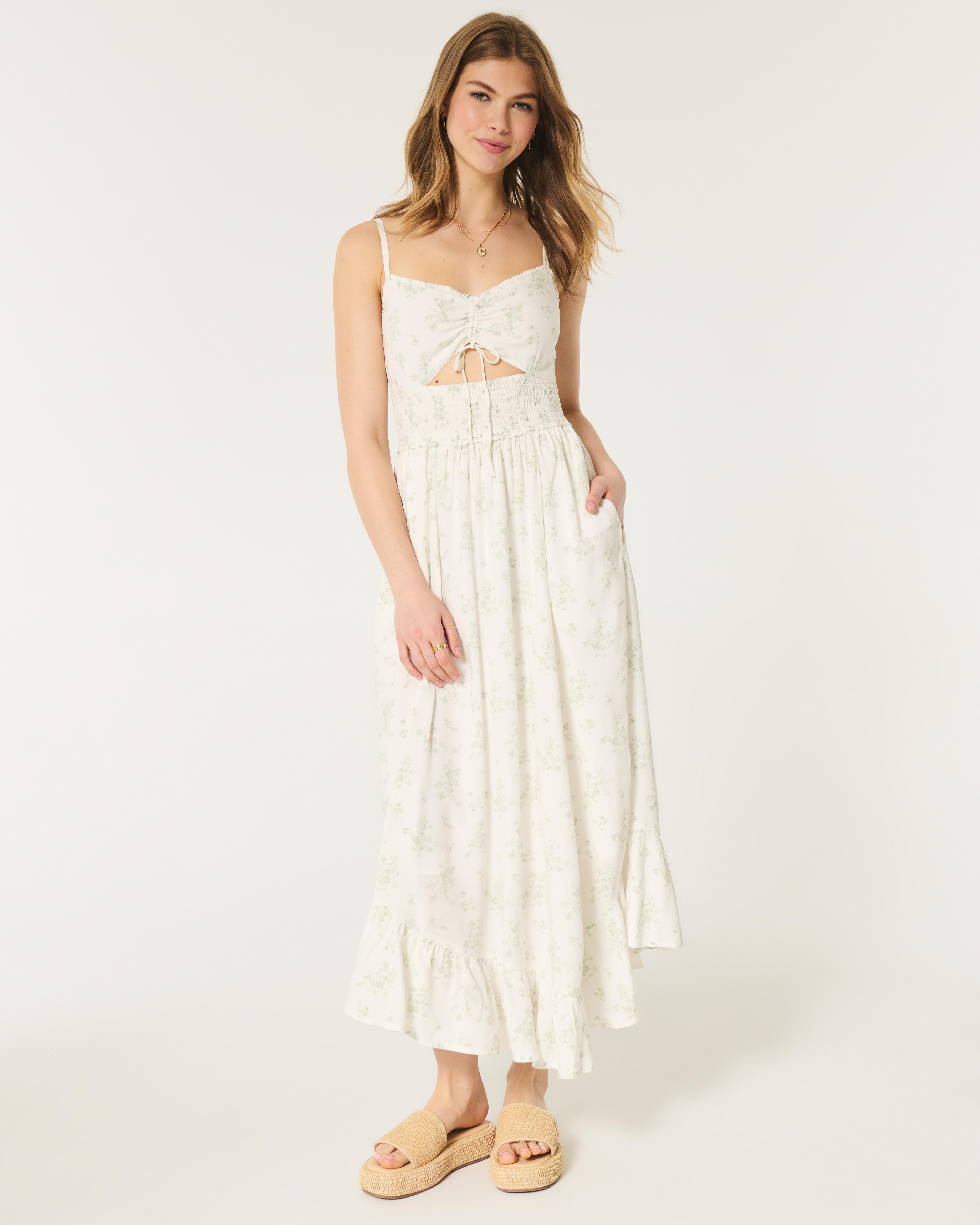 Hollister Asymmetrical Hem Maxi Dress in Blue | Lyst UK