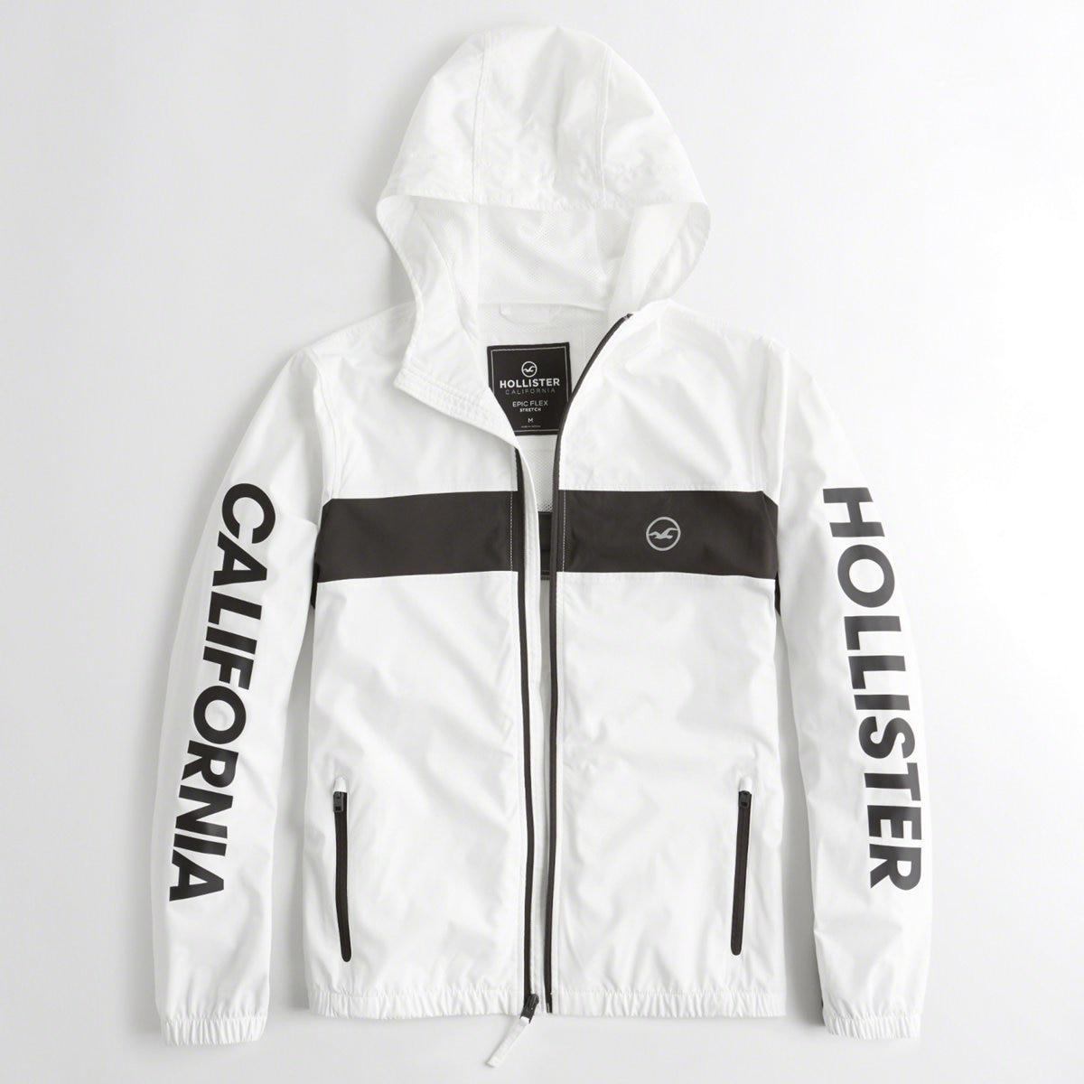 white hollister coat