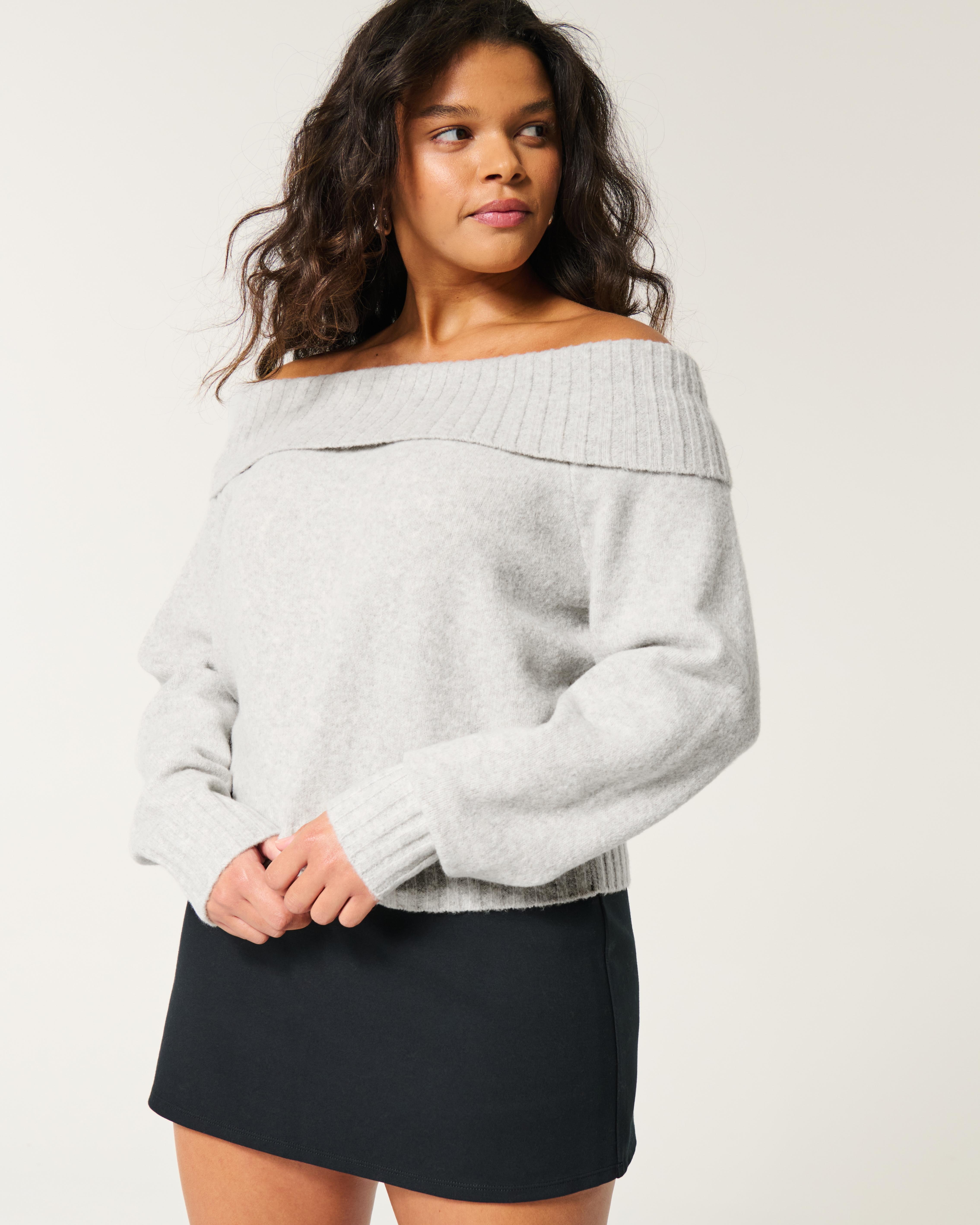 Off Shoulder Sweater Sweater With Opening At Top That Folds Over