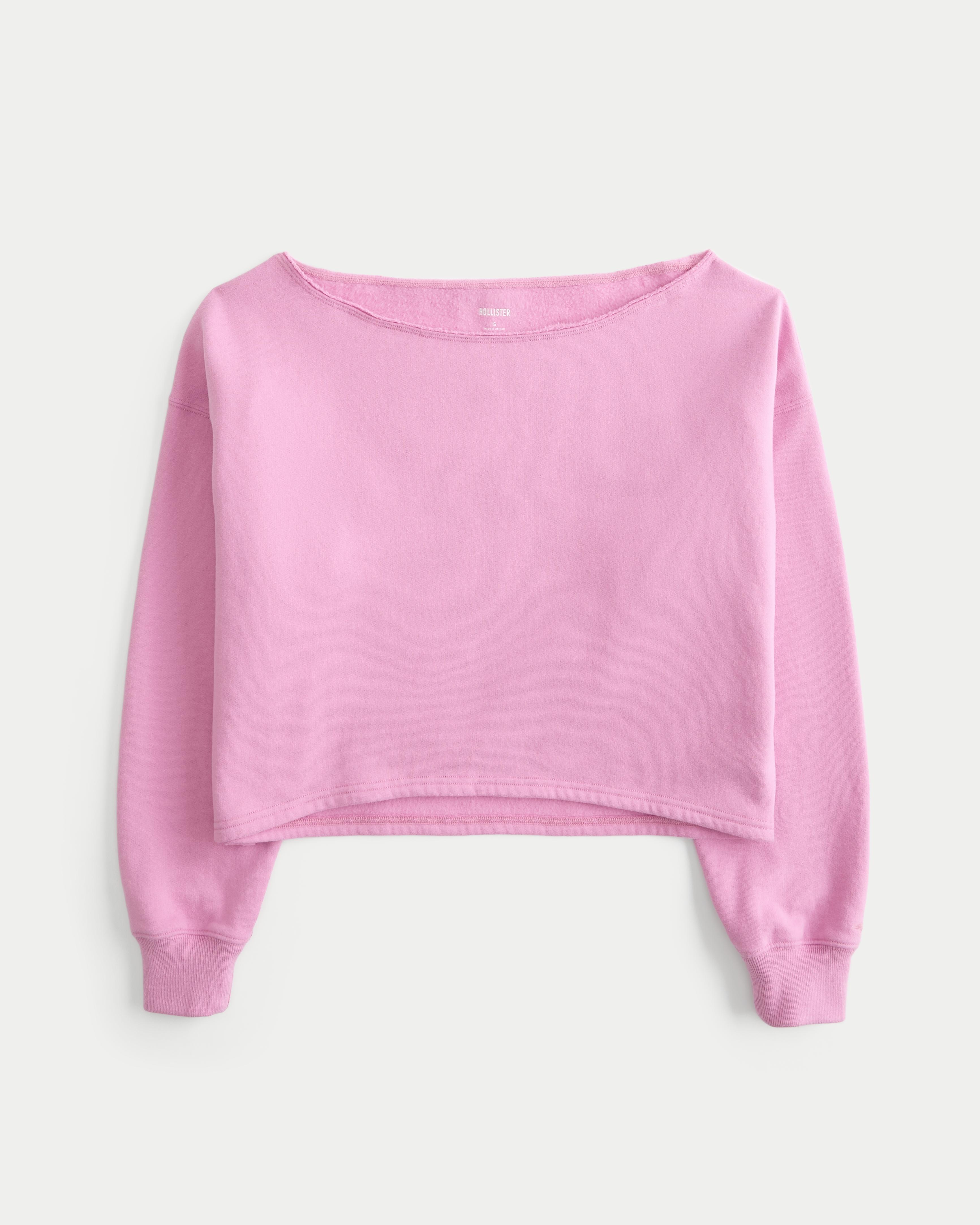 Hollister Easy Double Off-the-shoulder Sweatshirt in Pink Lyst UK
