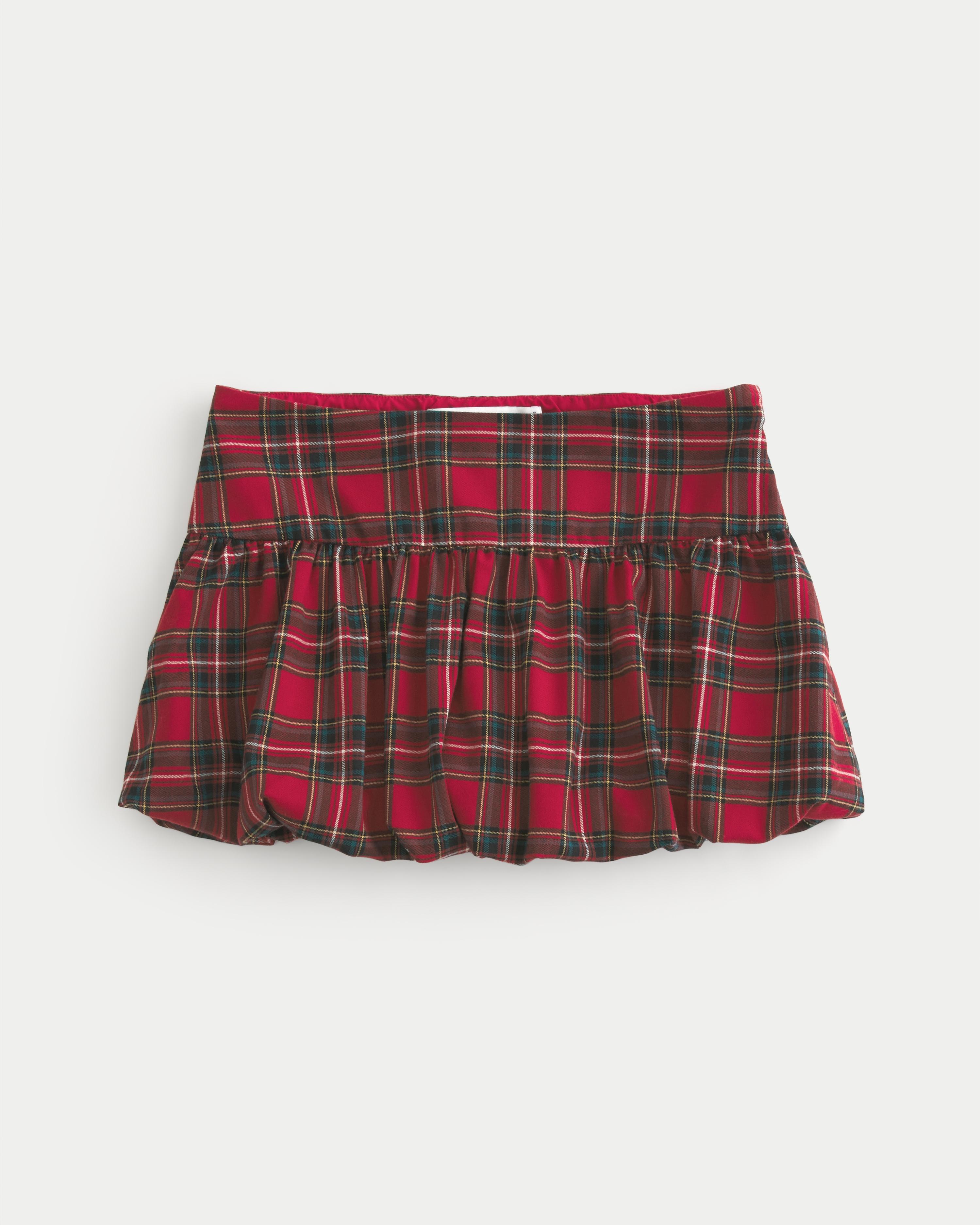 Plaid Skirt Skort Hollister Hollister Bubble Mini Skirt Co-ord In