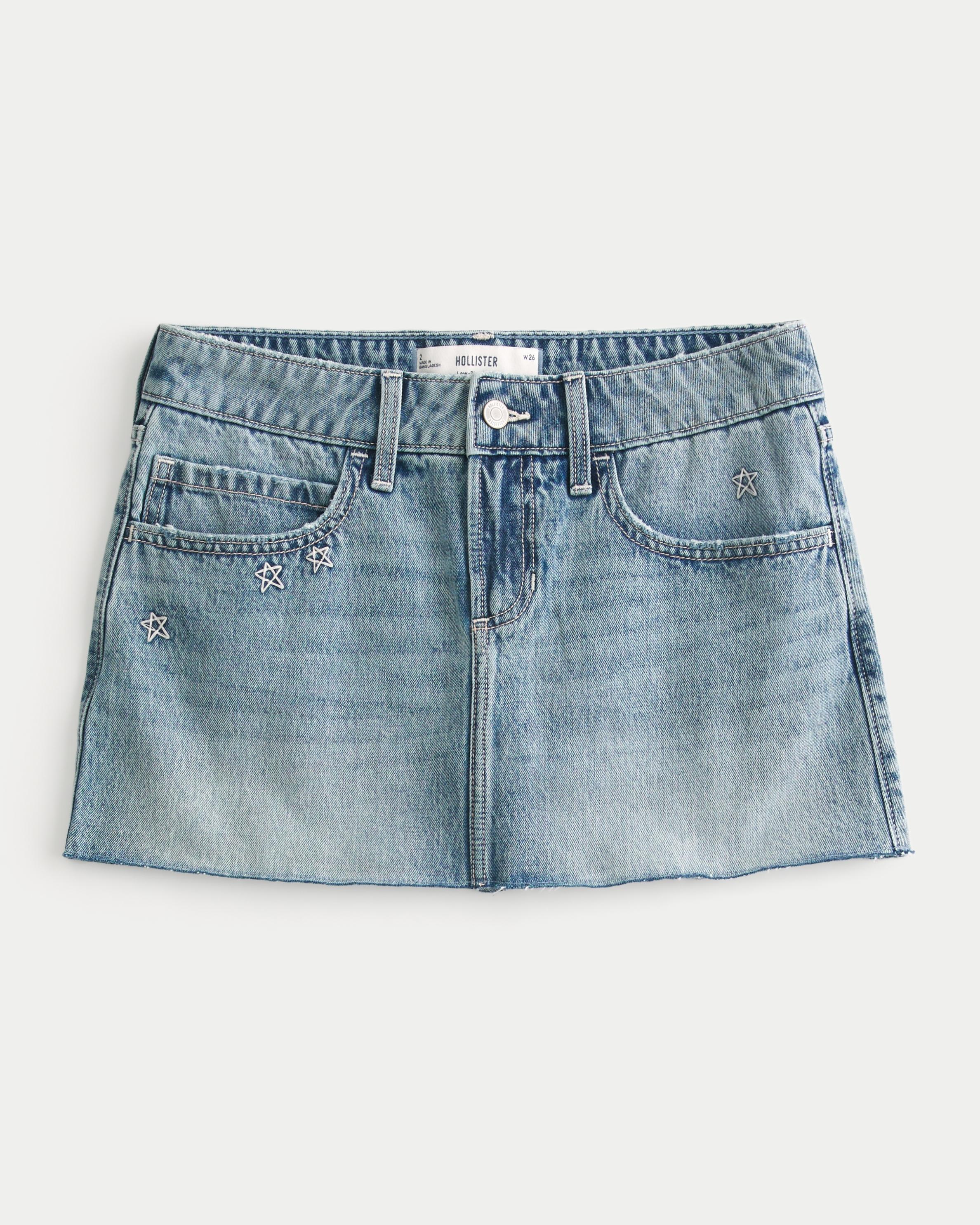 Hollister Star Embroidered Denim Mini Skort in Blue Lyst UK - Main Image