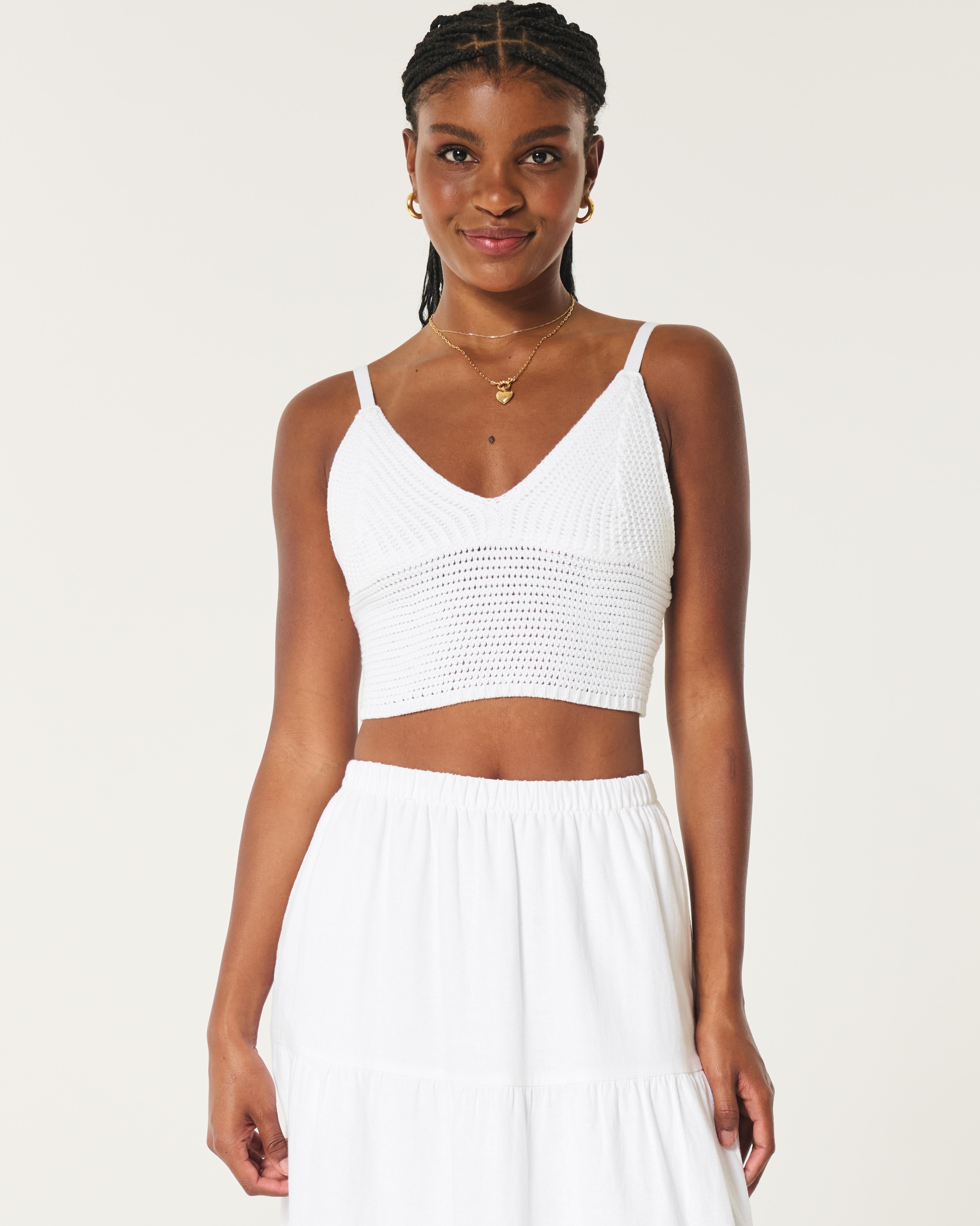 Crop Tops Hollister Cropped Cami Hollister Womens White Tube Top