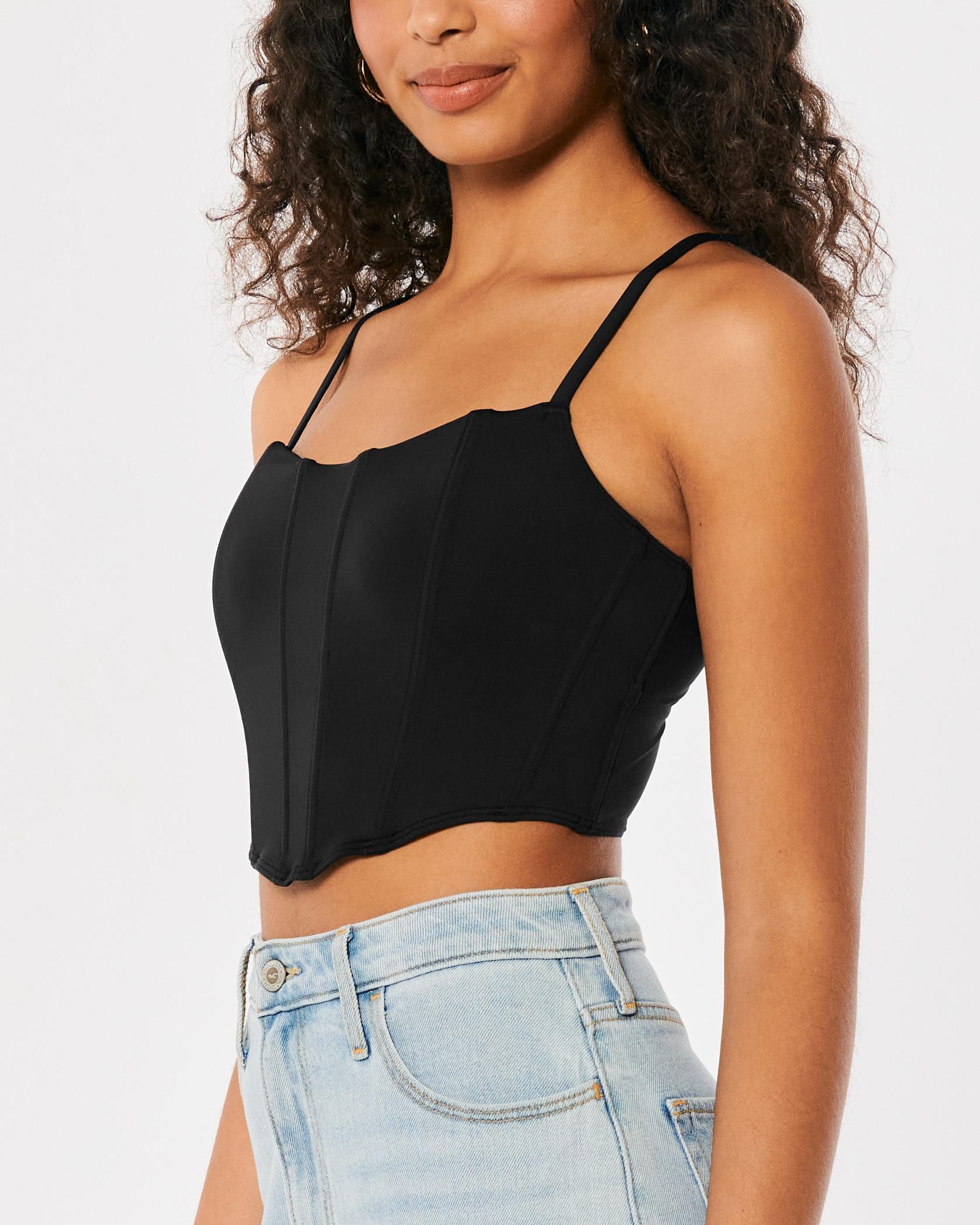 Hollister Gilly Hicks Micro Corset Bra Top in Black | Lyst UK