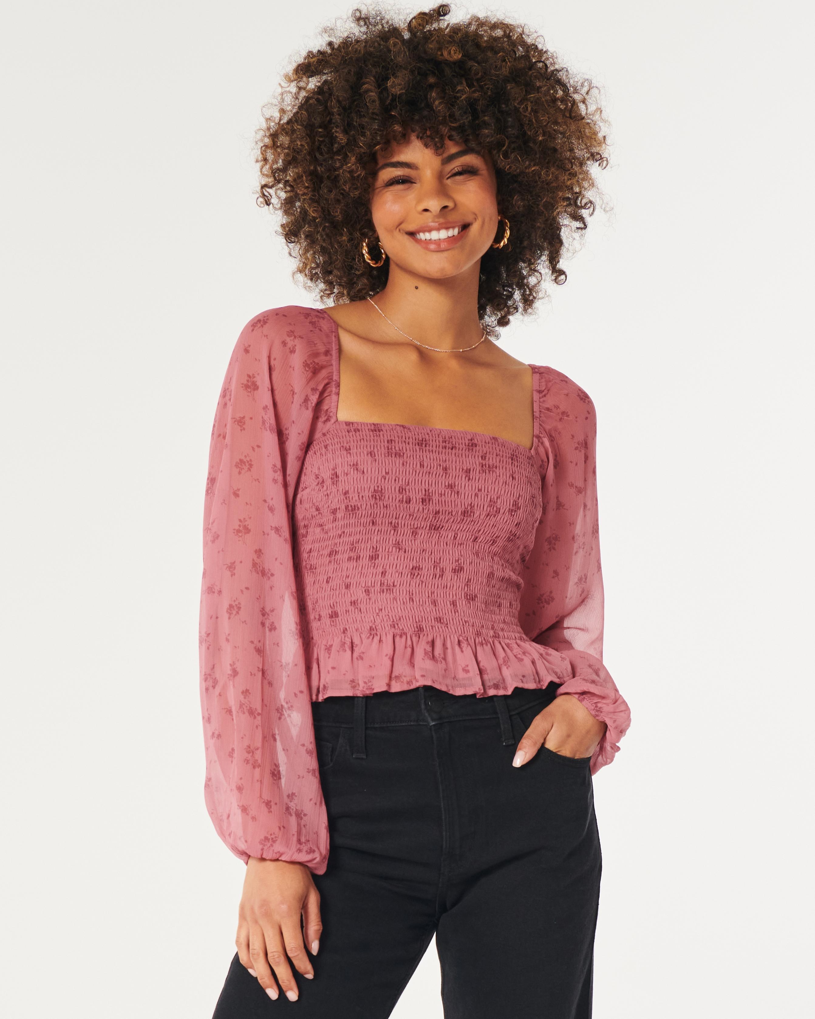 Hollister pink long sleeve new arrivals