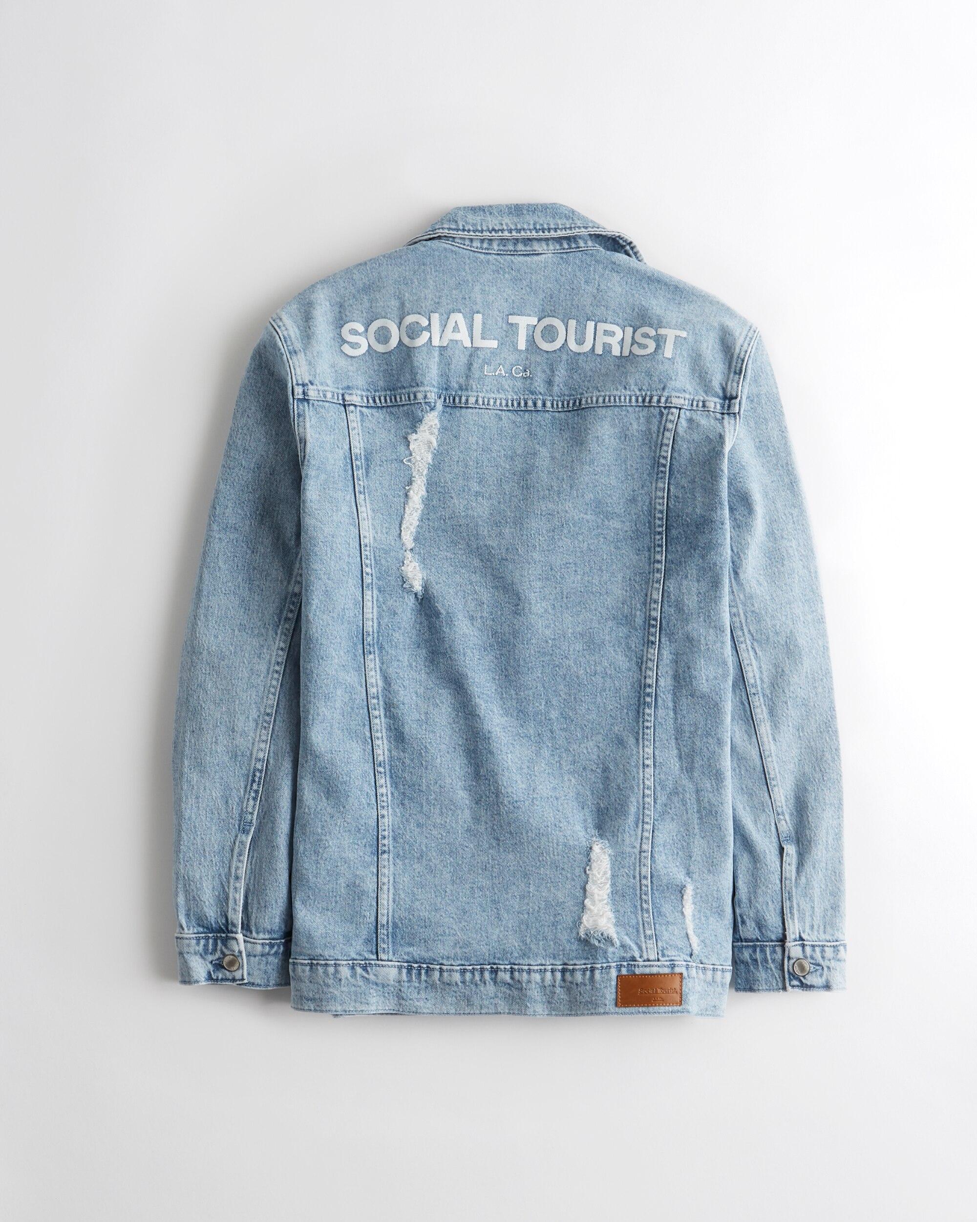 Hollister Social Tourist Logo Denim Jacket in Blue | Lyst UK