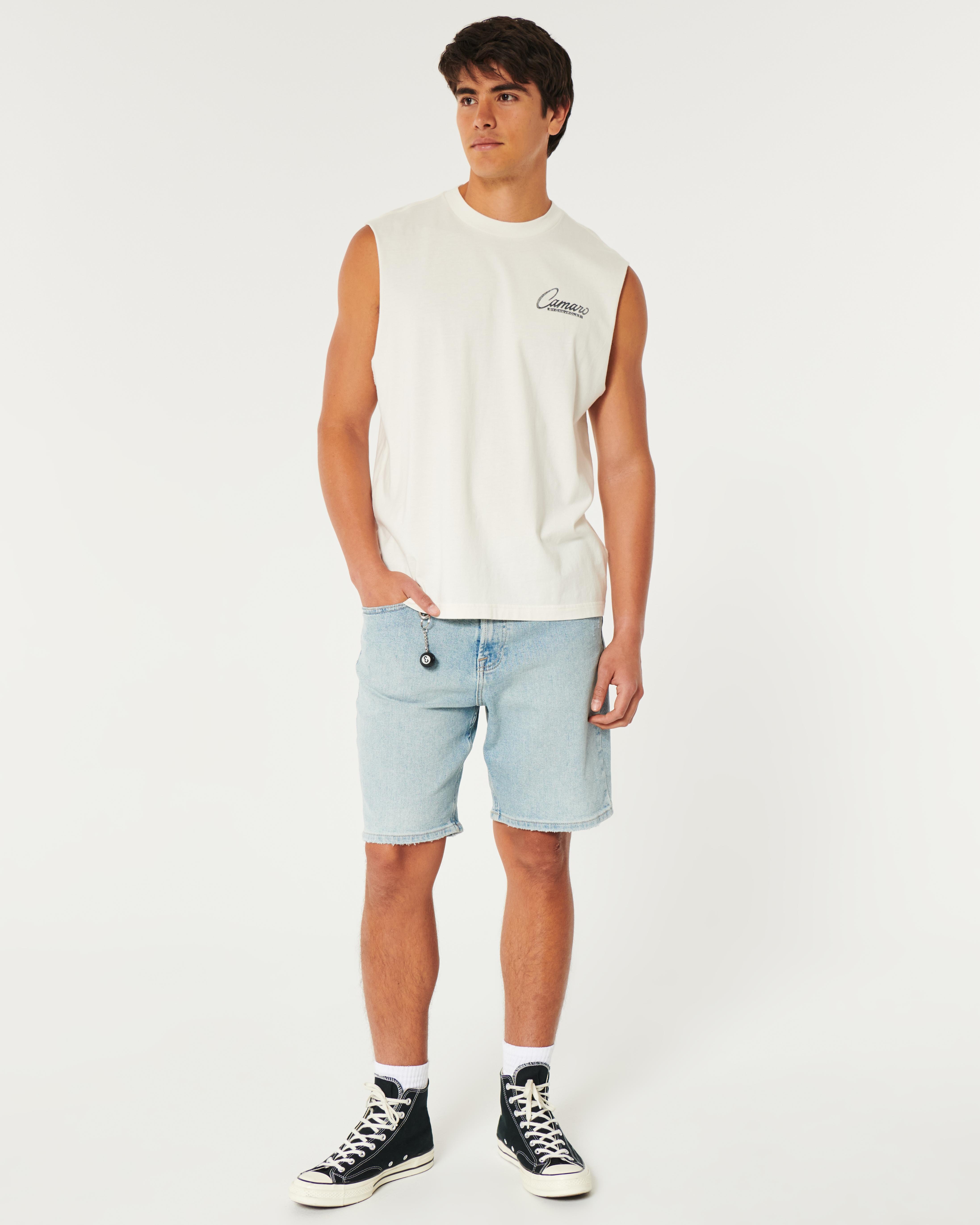 Hollister Relaxed Chevrolet Camaro Graphic Cutoff Tank in Natural