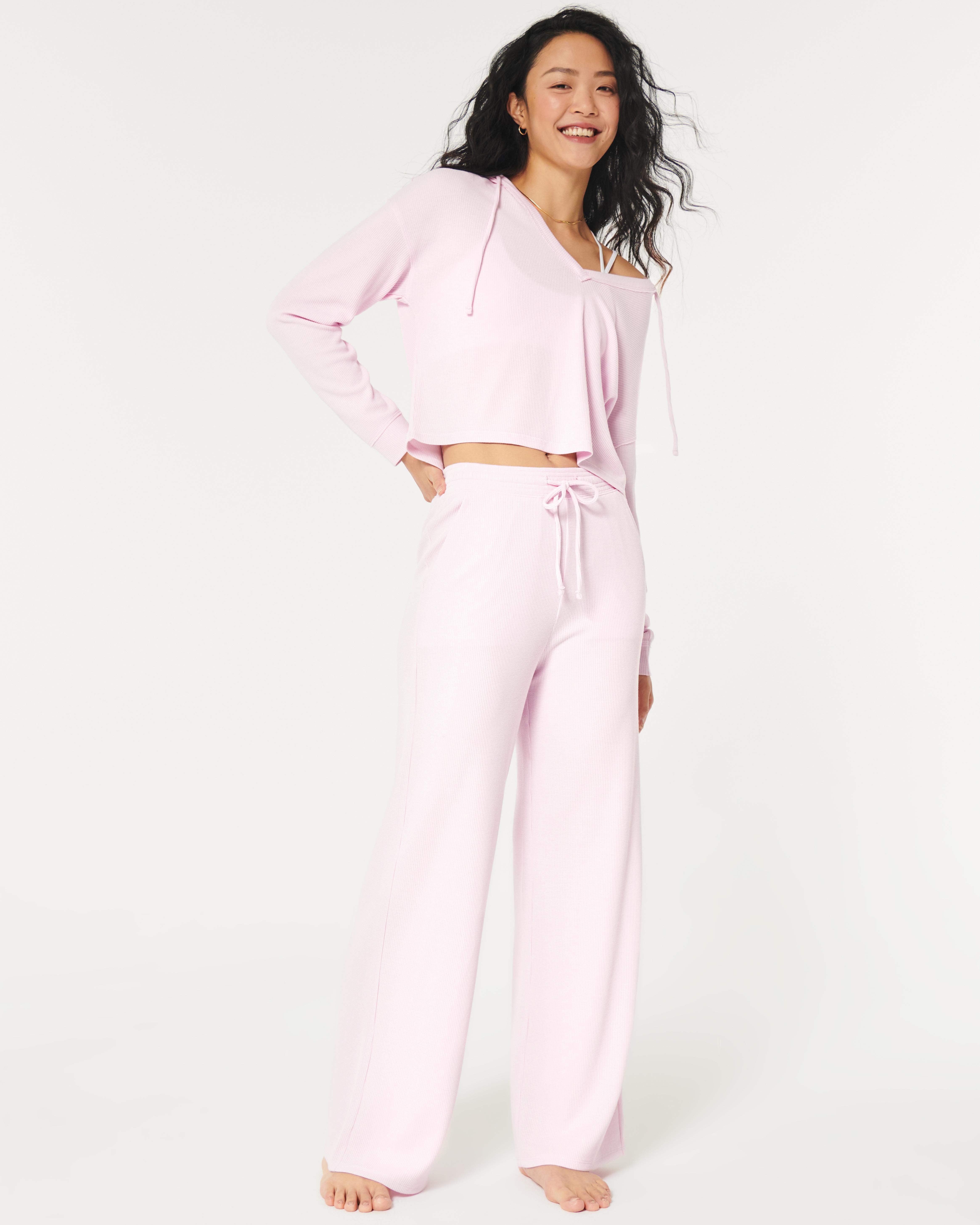 Hollister Gilly Hicks Waffle Wide-leg Pants in Pink Lyst UK
