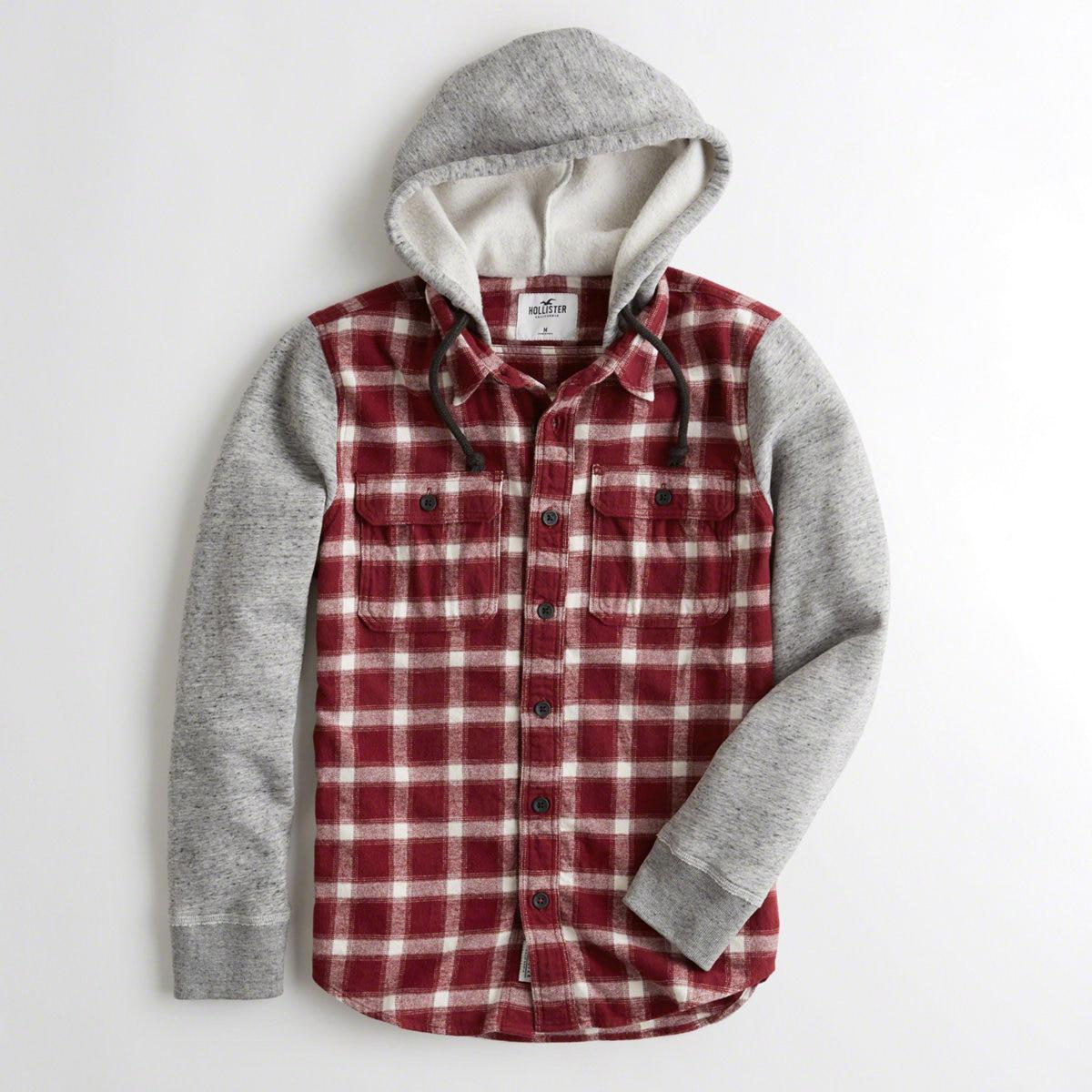 Hollister plaid hoodie online