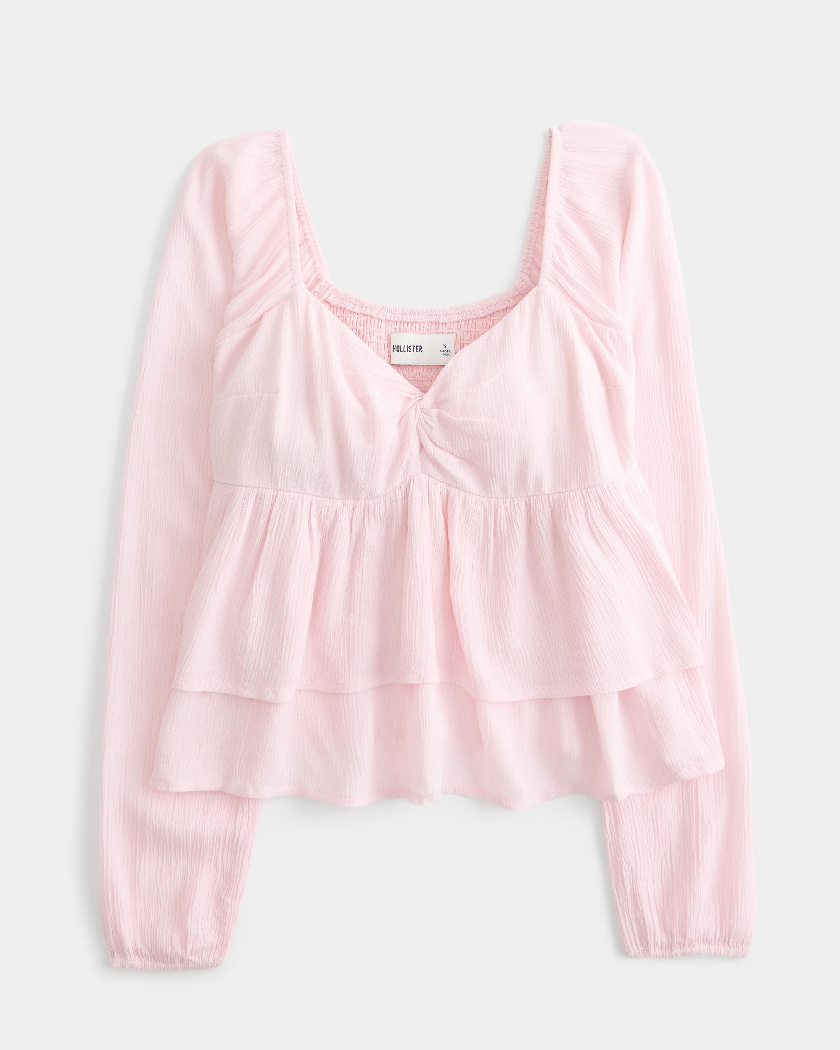 hollister pink long sleeve