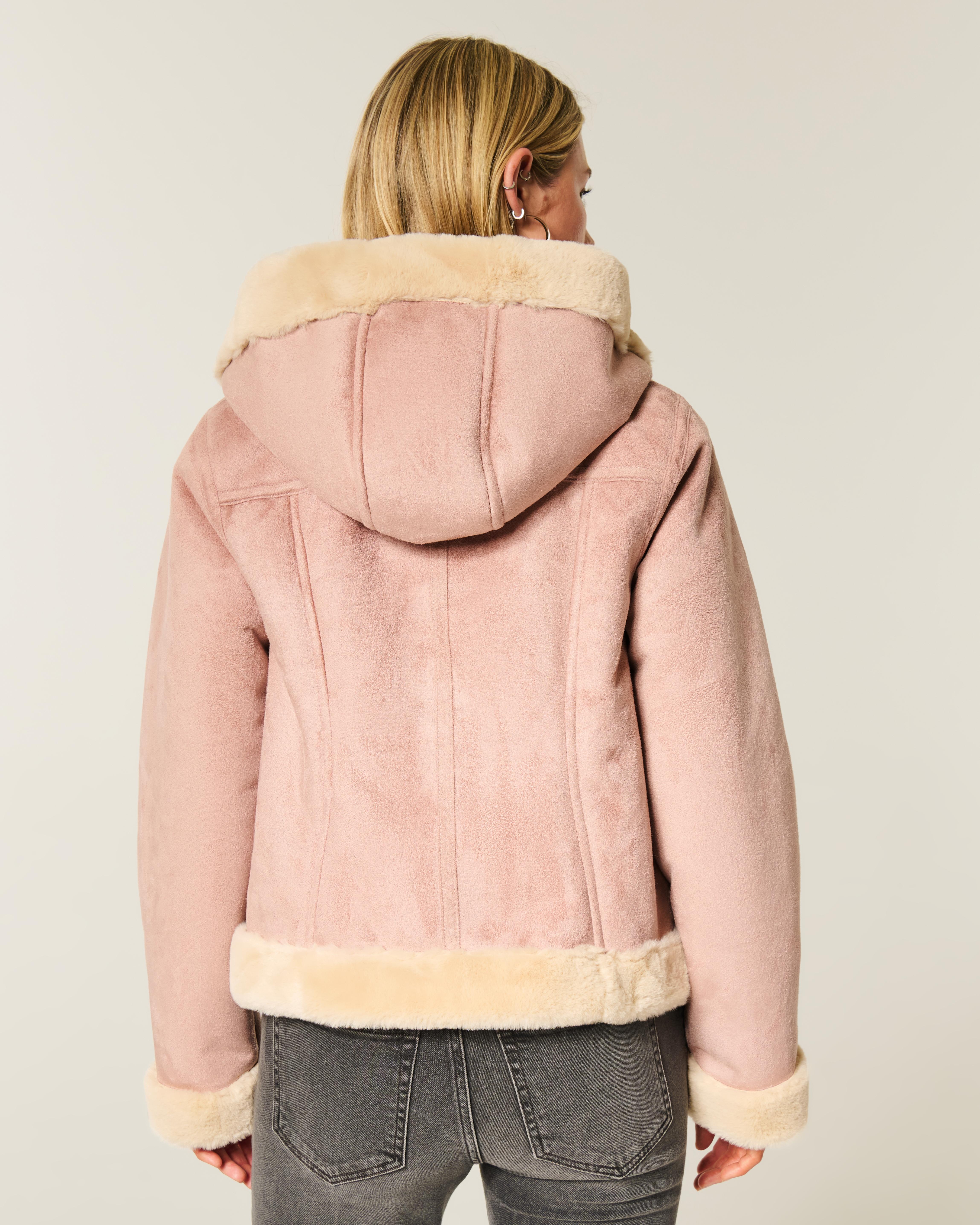 Hoodie Hollister Sherpa Lined Jacket Hood Hollister Jacke Pink