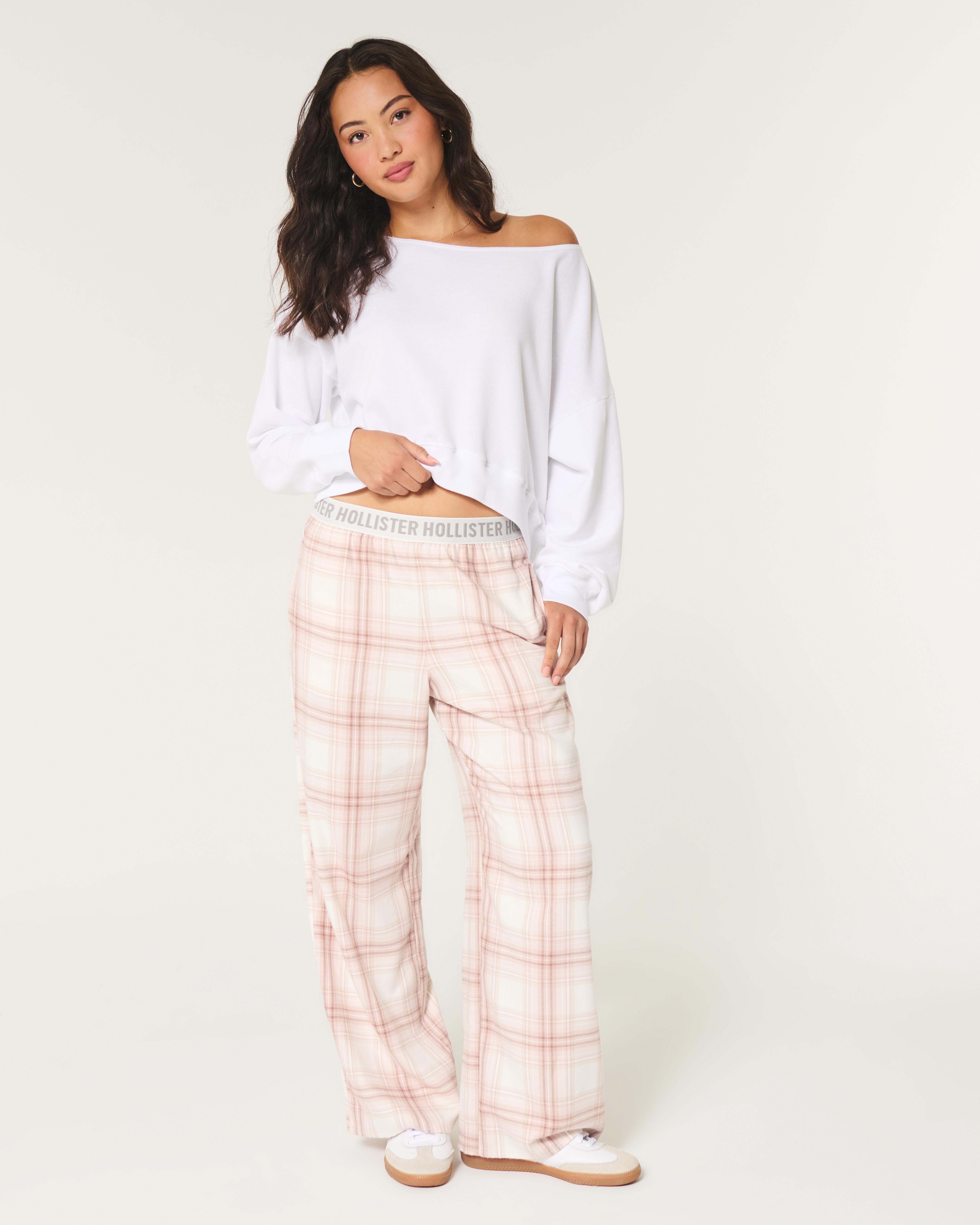 Hollister Wide leg 24 7 Pajama Pants in White Lyst UK