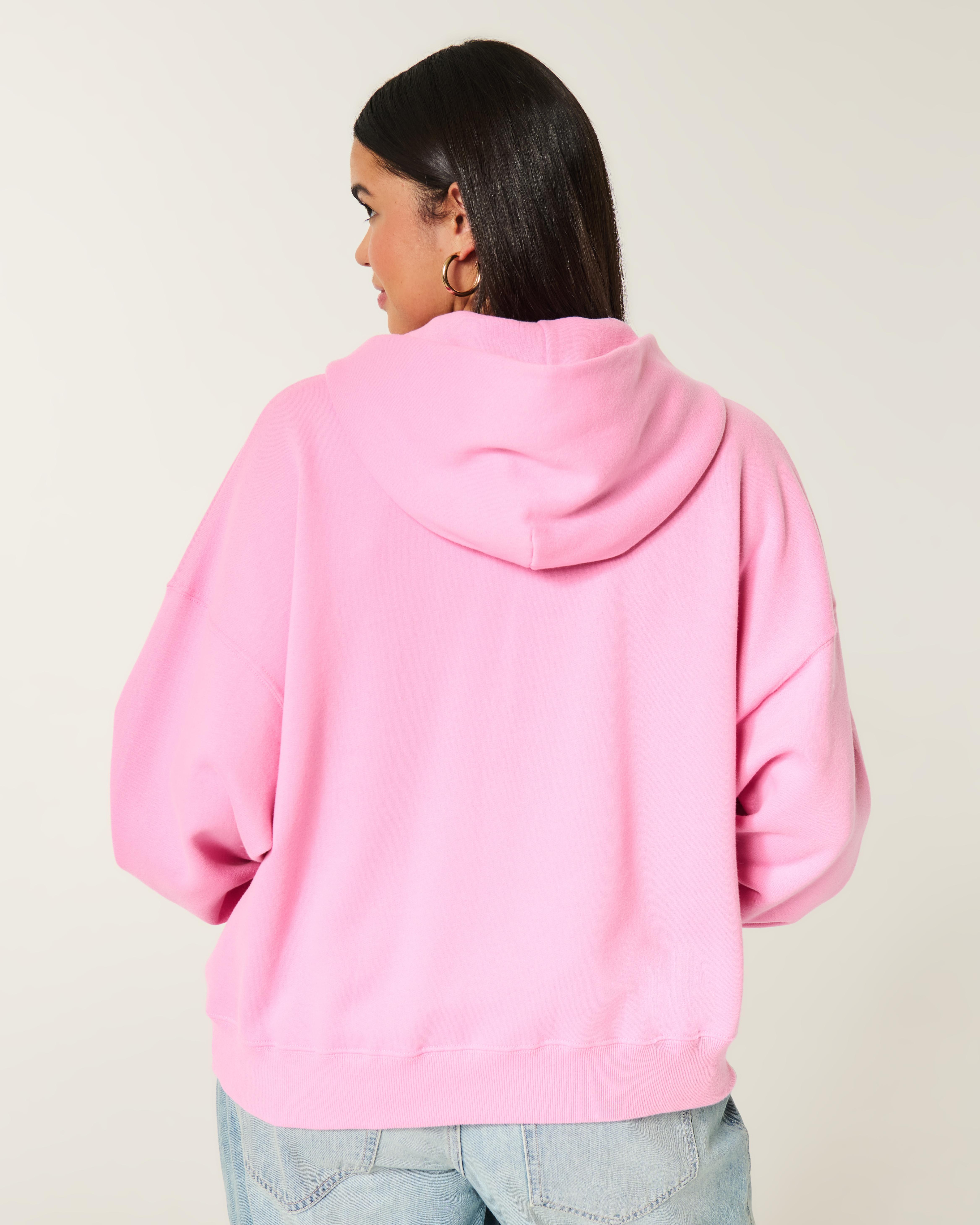 Hollister Hollister Feel Good Easy Zip-up Xoxo Graphic Hoodie in