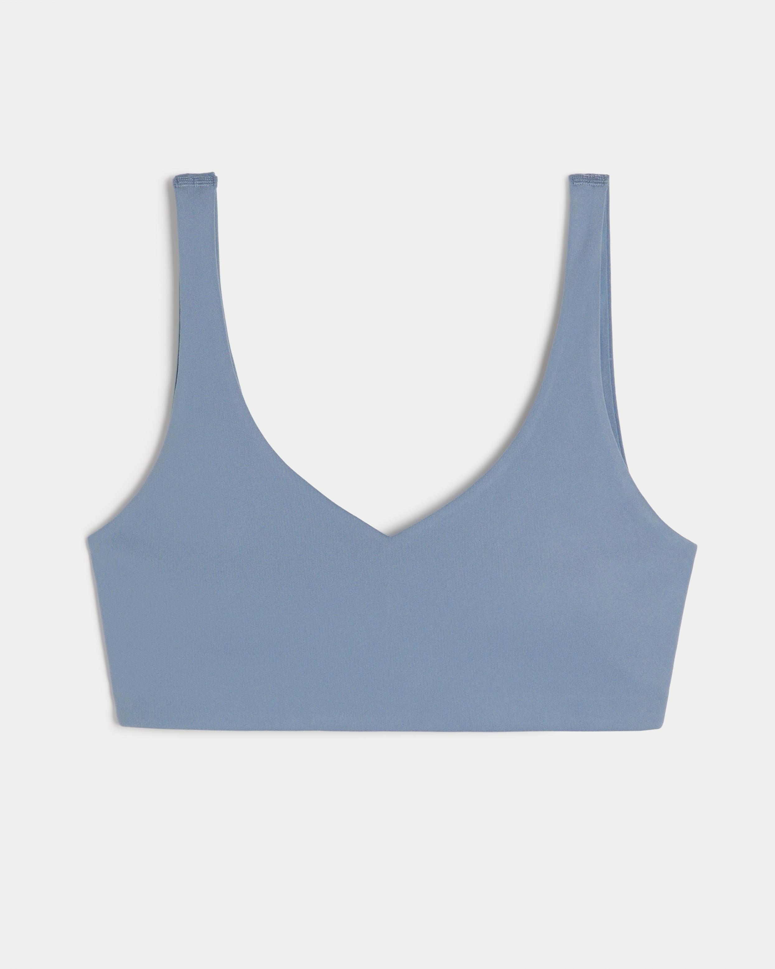 Hollister Gilly Hicks Active Recharge Plunge Sports Bra in Blue