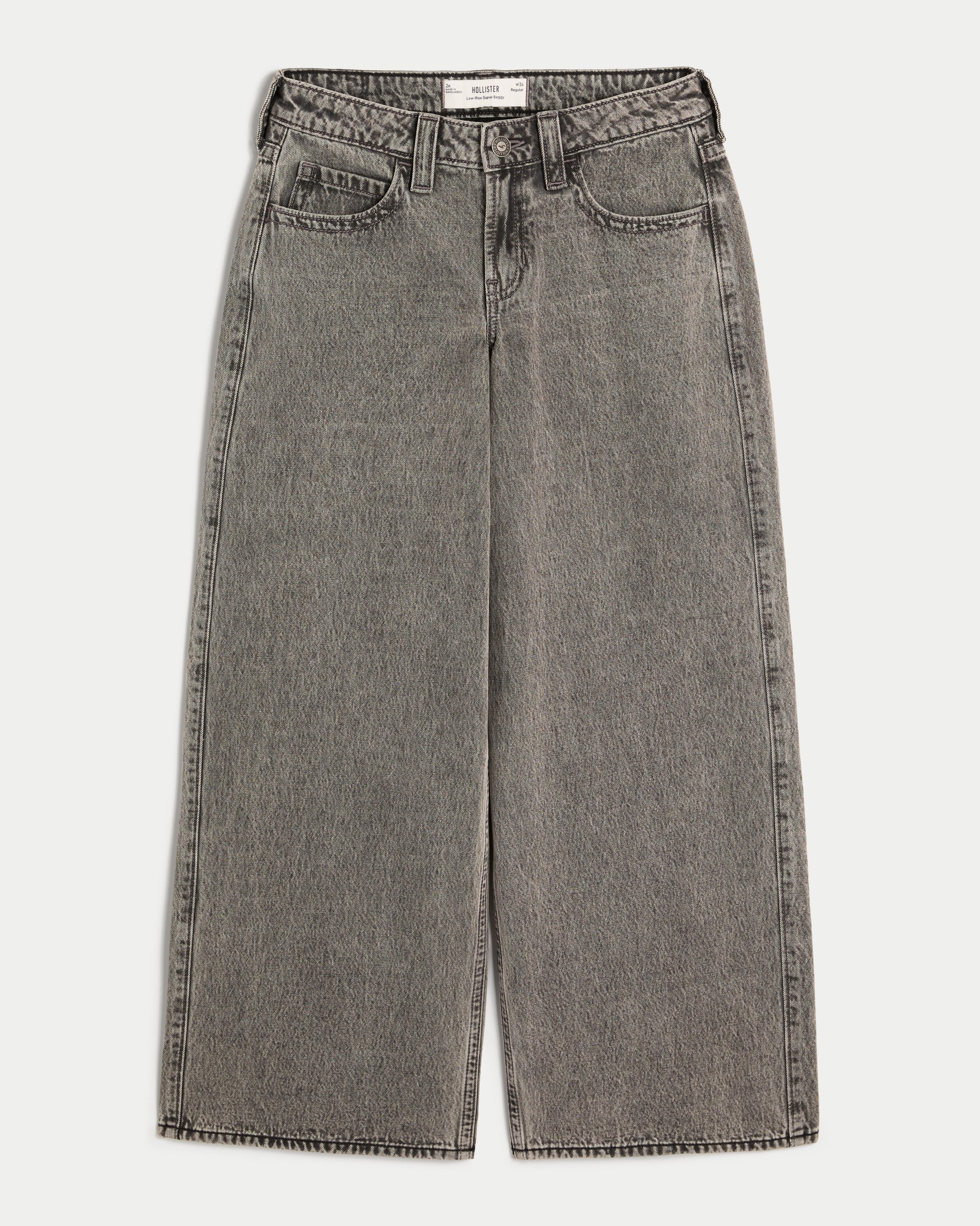 Hollister Low rise Washed Grey Super Baggy Jeans in Grey Lyst UK