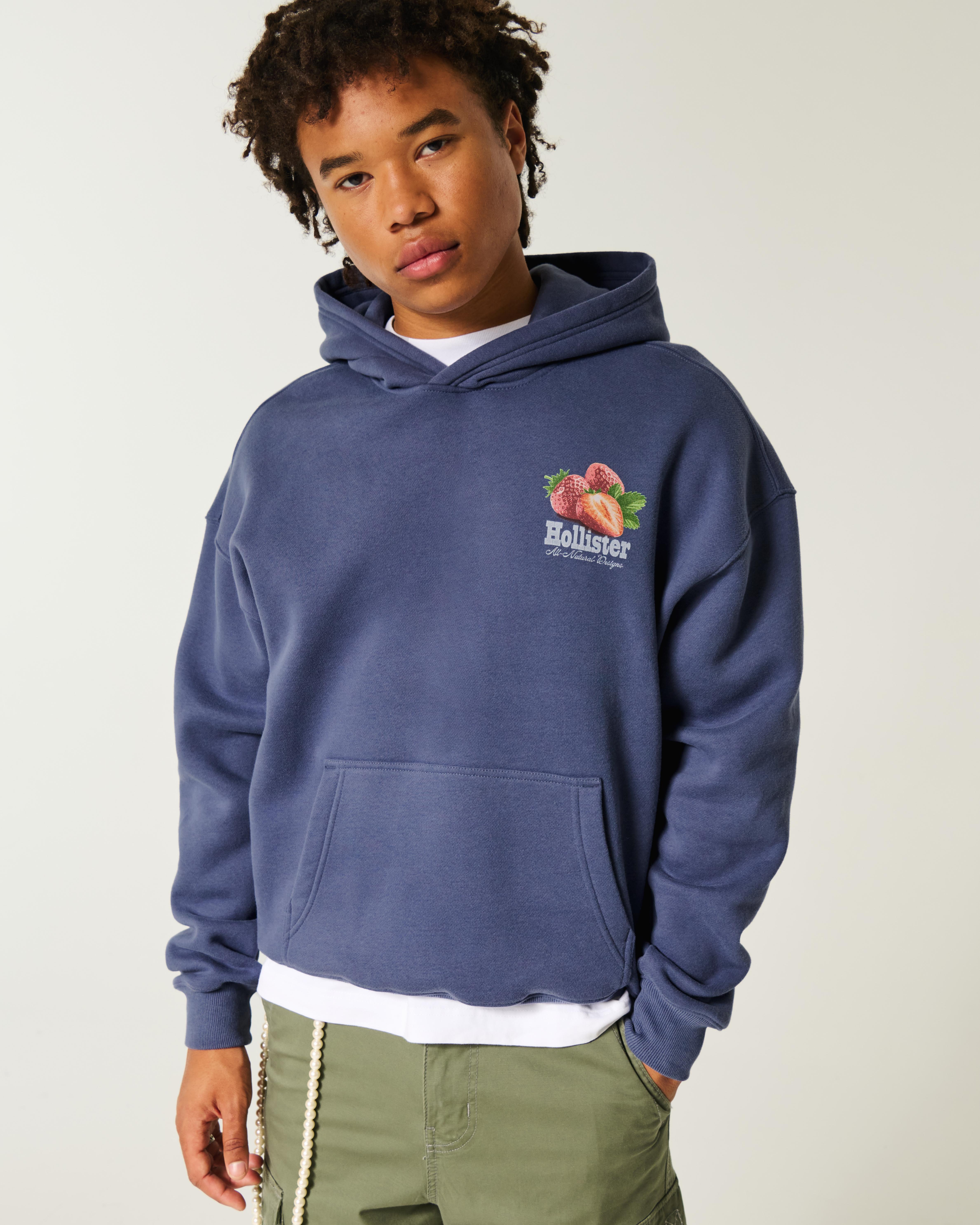 Graphic Hoodie Hollister Navy Blue Hoodie Mens Hoodies Hollister