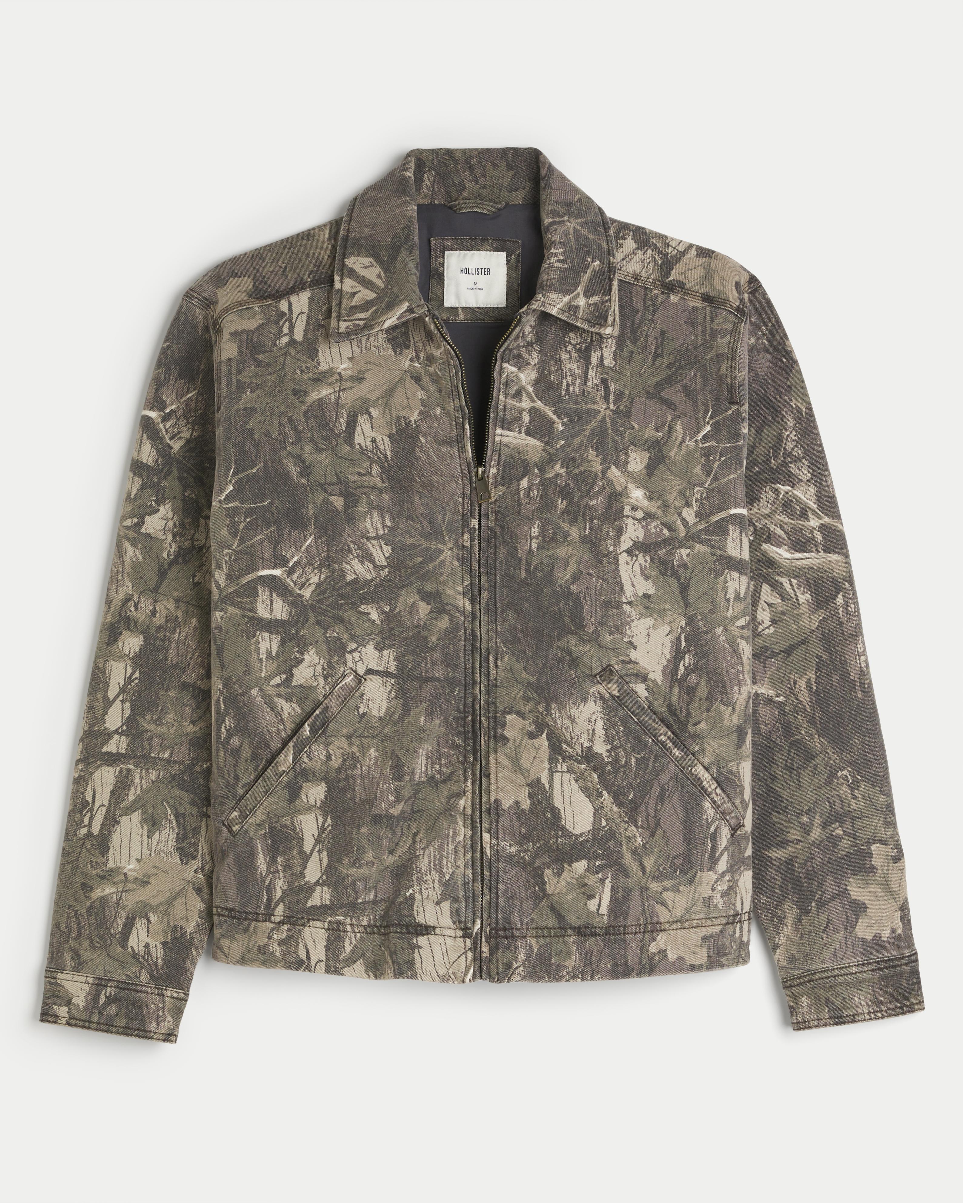 Hollister Zip up Camo Workwear Jacket in Grey for Men Lyst UK