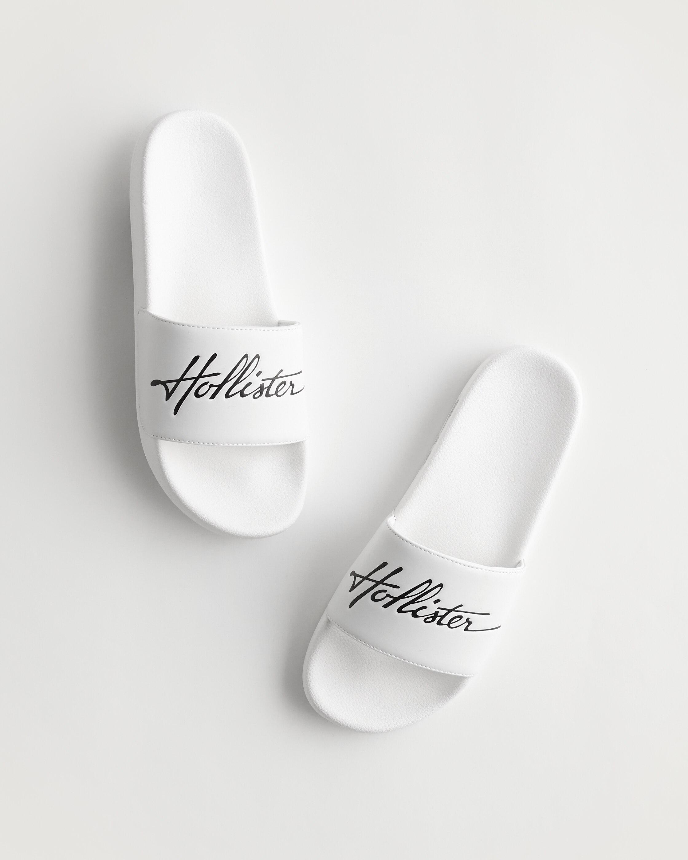 Hollister Signature Logo Slides in White for Men Lyst UK