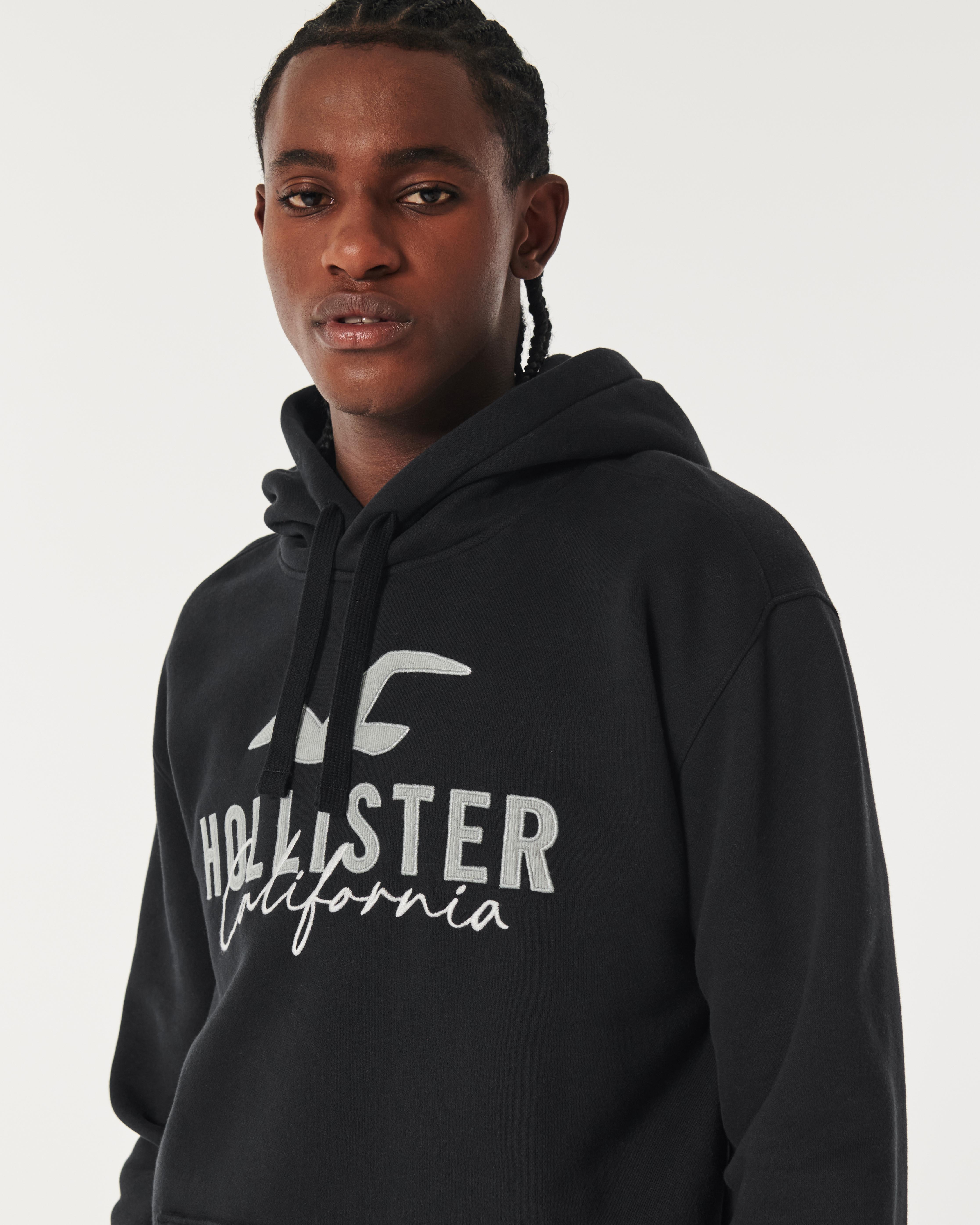 Hollister Logo Graphic Hoodie in Black for Men Lyst UK