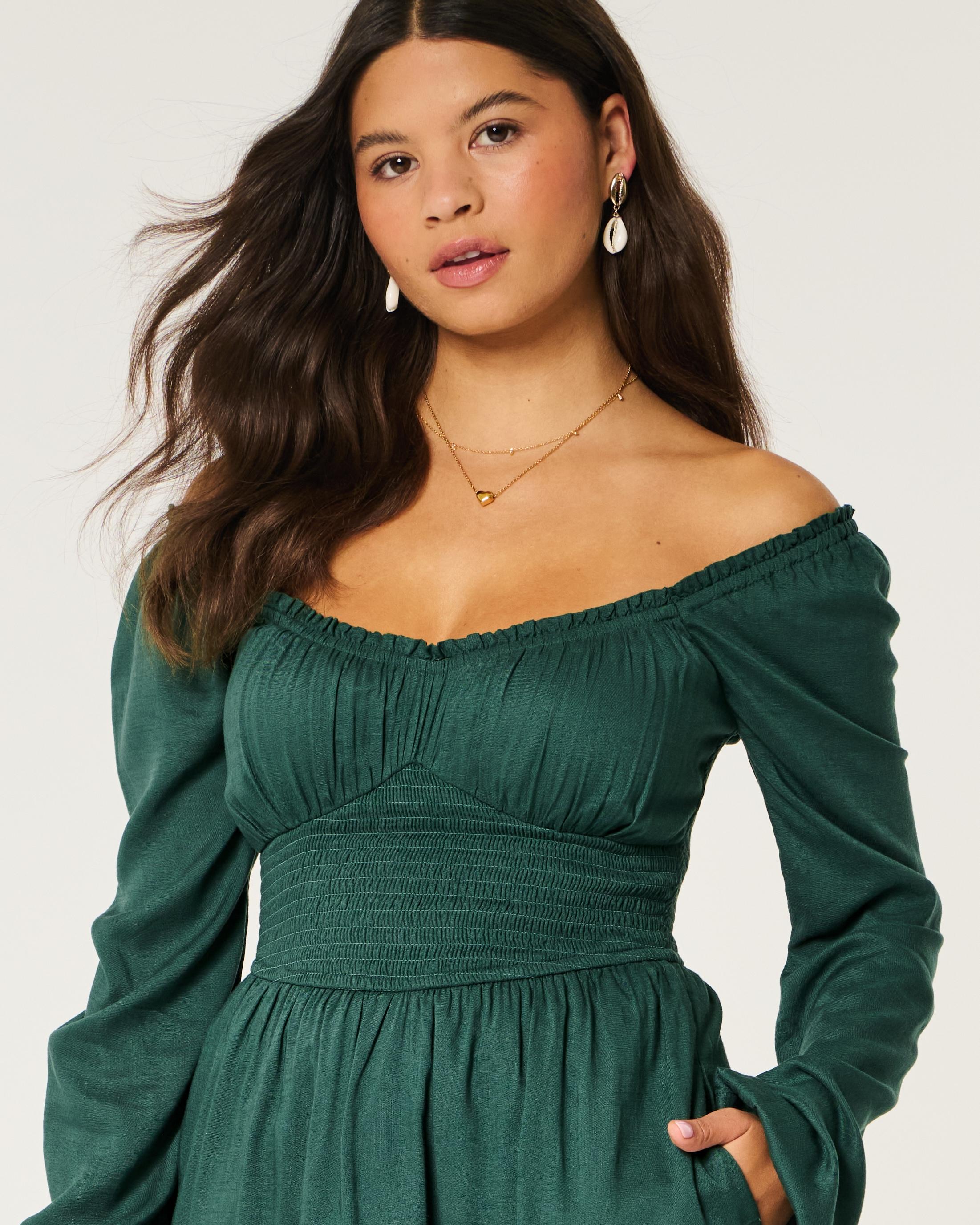 Hollister On/off The Shoulder Skort Dress in Green | Lyst UK Hollister On/off The Shoulder Skort Dress in Green | Lyst UK