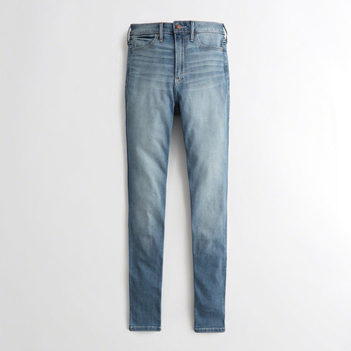 Hollister Denim Girls Classic Stretch Ultra Highrise Super Skinny Jeans From Hollister in Blue