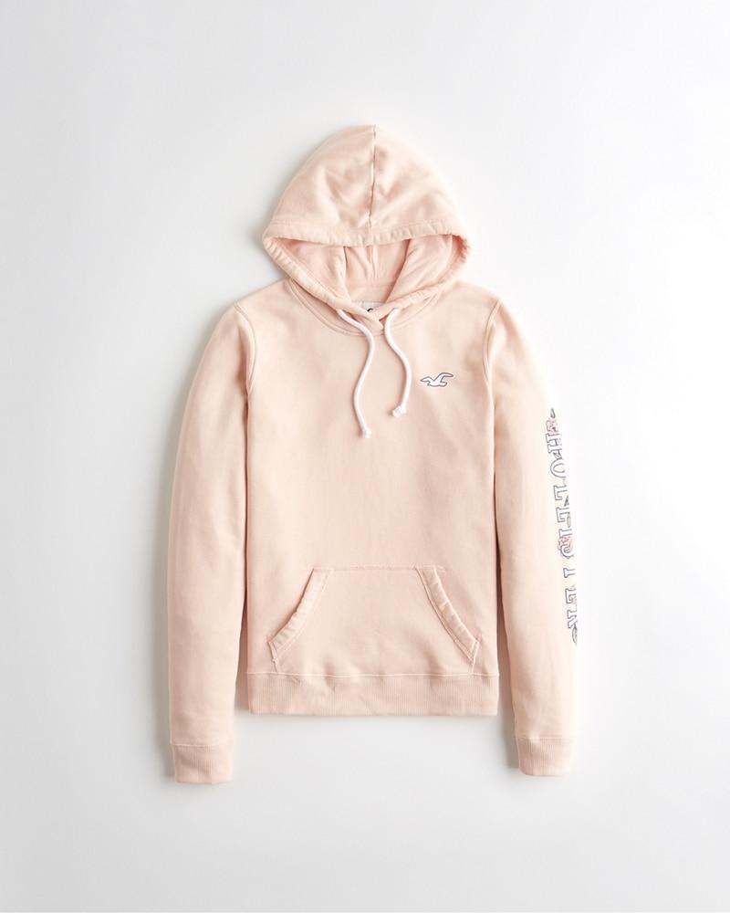 hollister light pink hoodie
