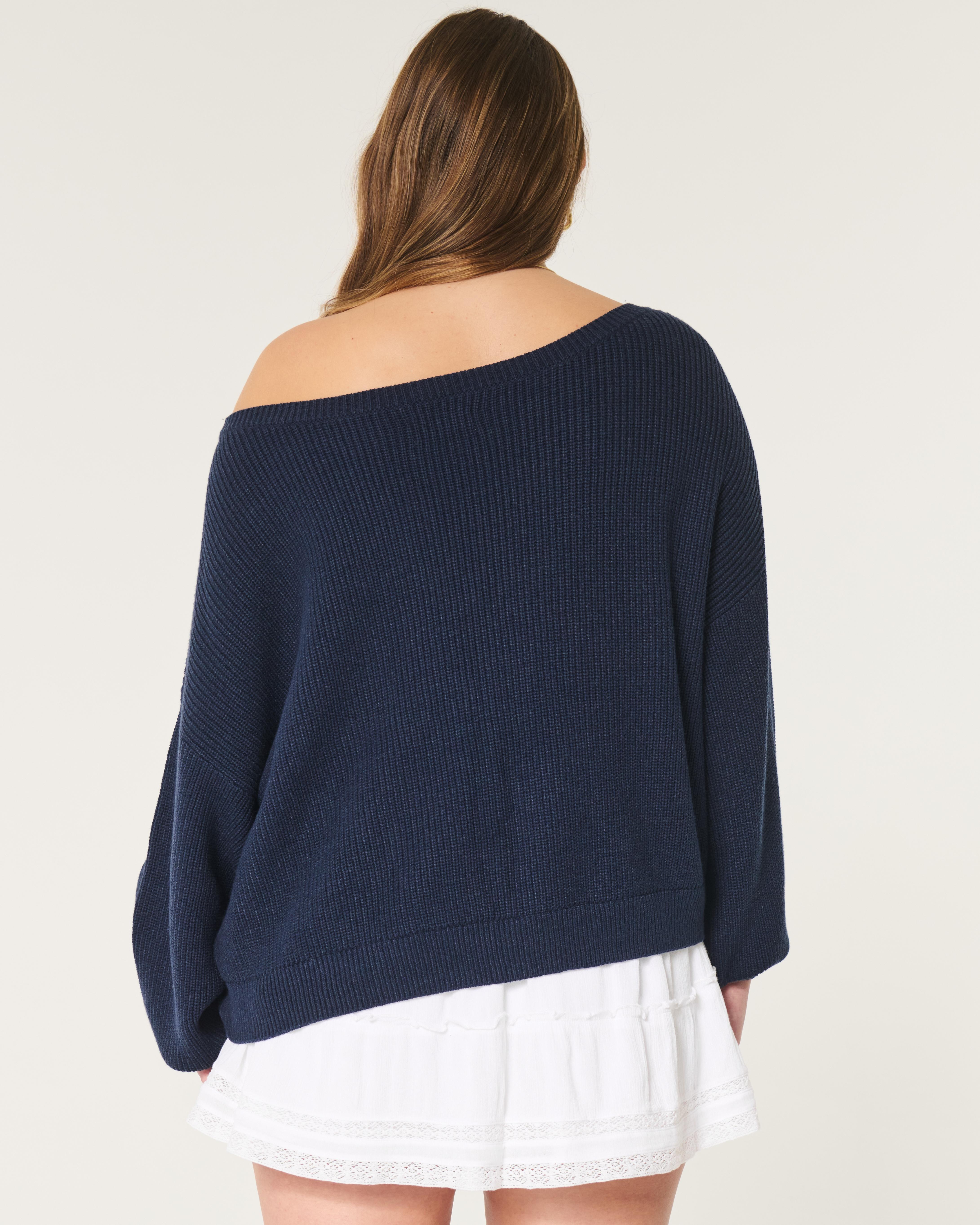 Hollister Off The Shoulder Sweater Brown Hollister Off The Shoulder