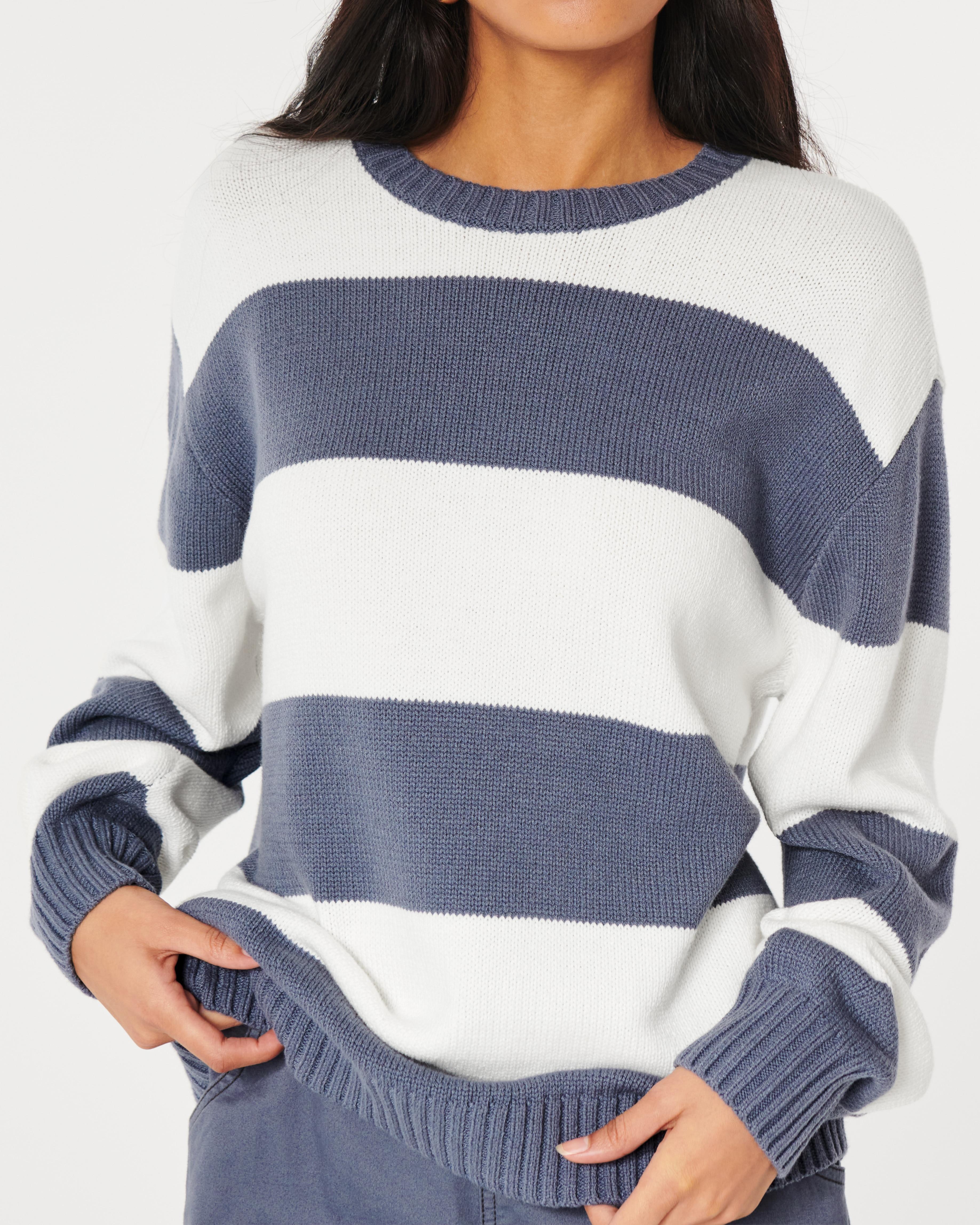 Hollister Sweater Blue And White Stripes Size XS, - Depop