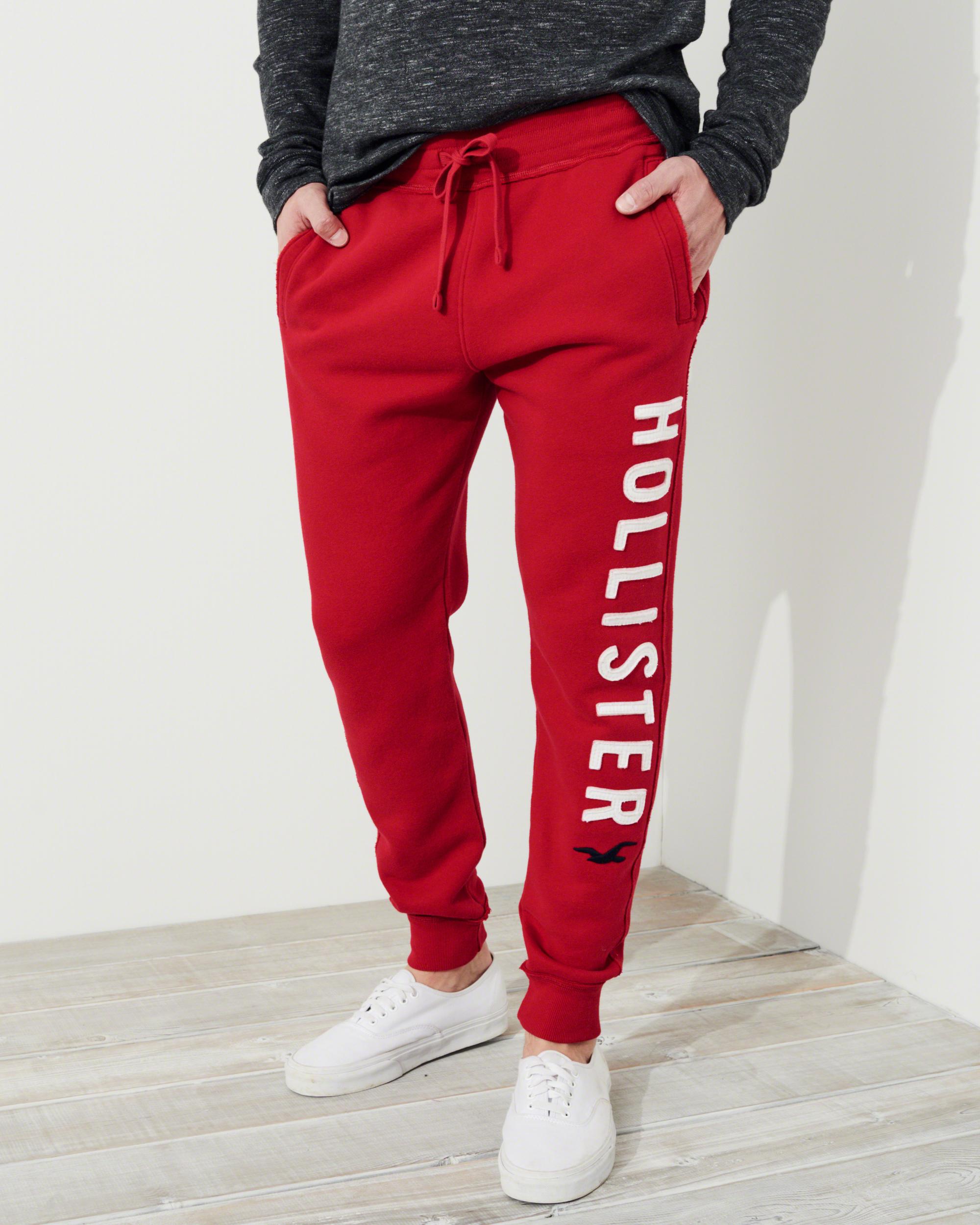 red hollister sweatpants