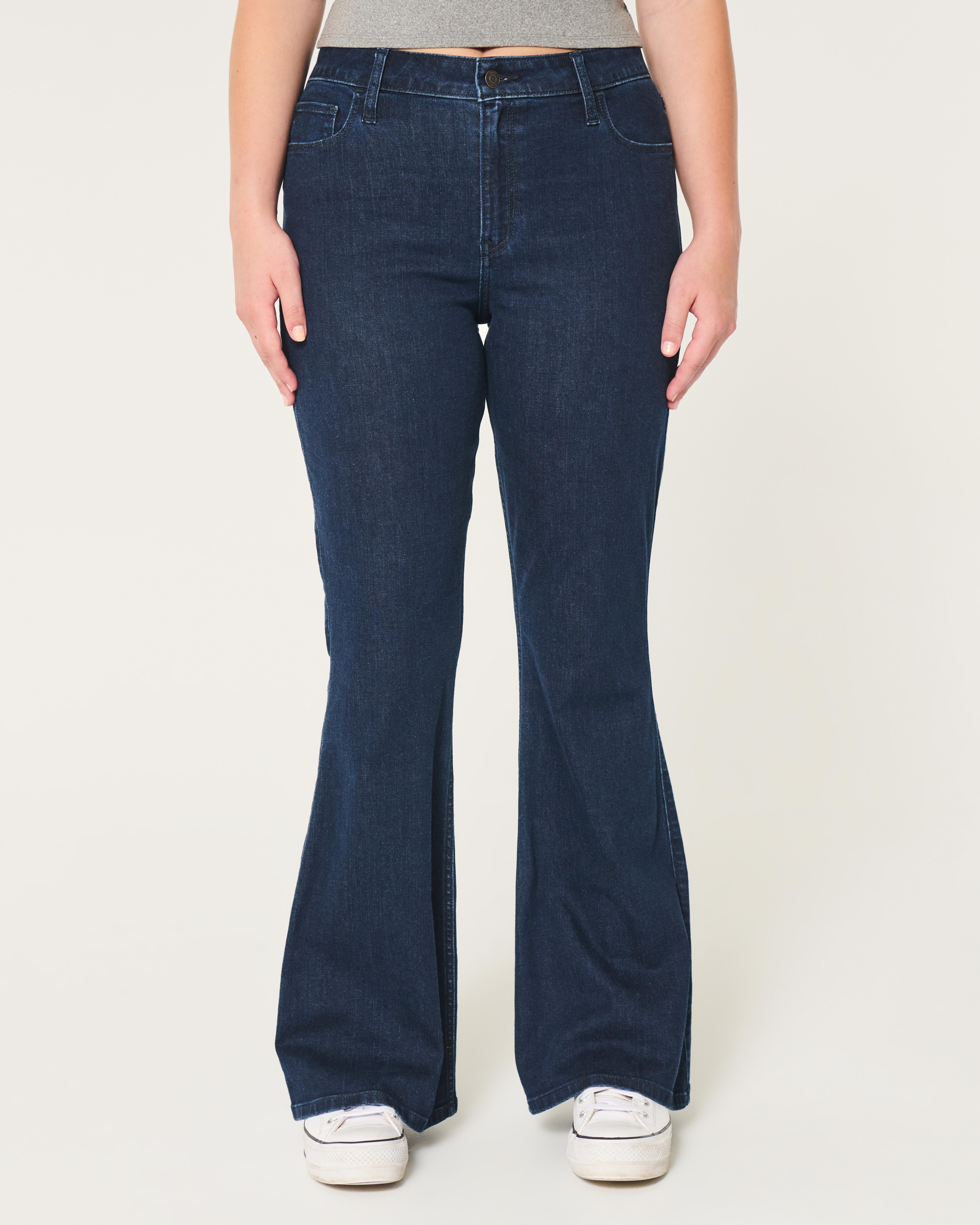 Flared Jeans Hollister Jeans Womens Uk High Rise Flare Jeans Dark