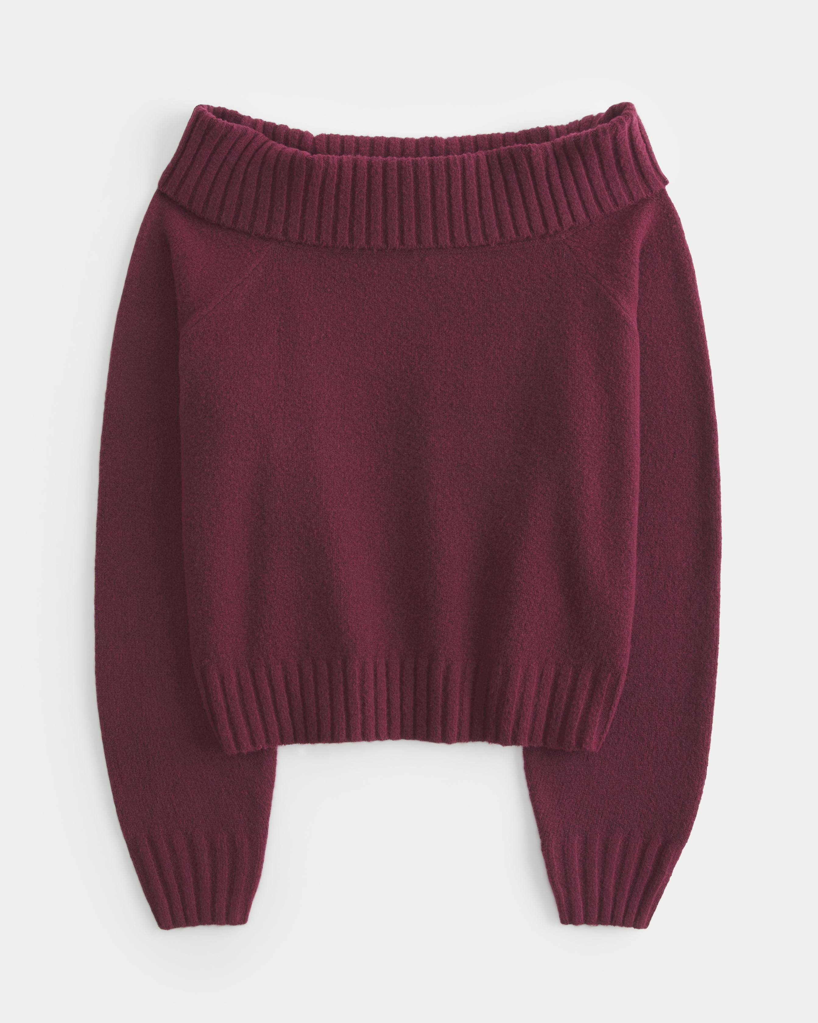 Hollister Easy Foldover Off the shoulder Sweater in Purple Lyst UK