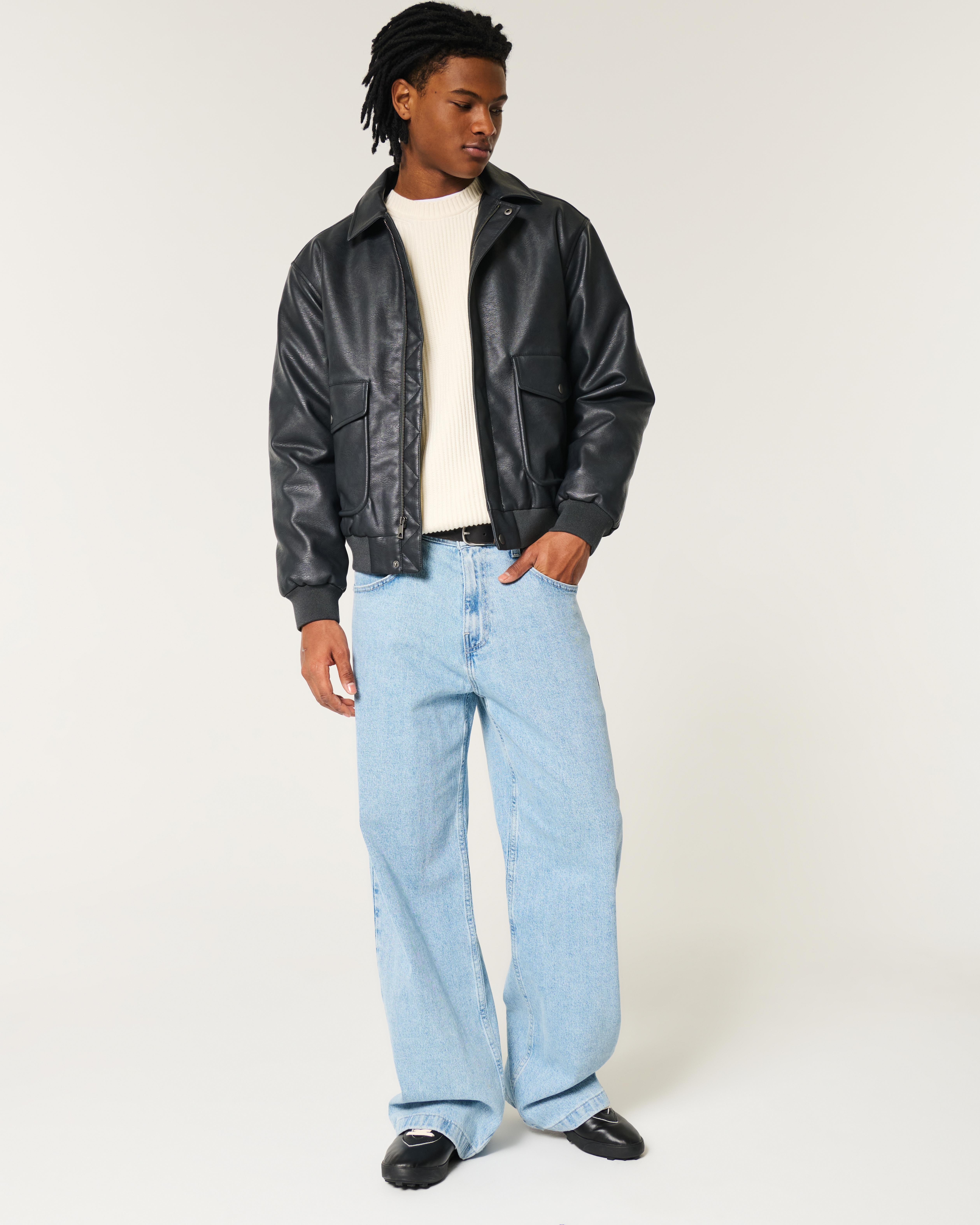 Hollister Faux Hollister Bomber Jacket Men Men's Faux Fur-Lined