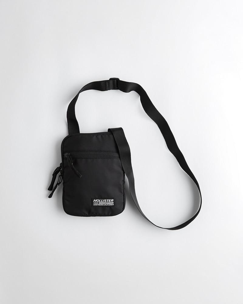 Hollister Logo Crossbody Bag in Black 