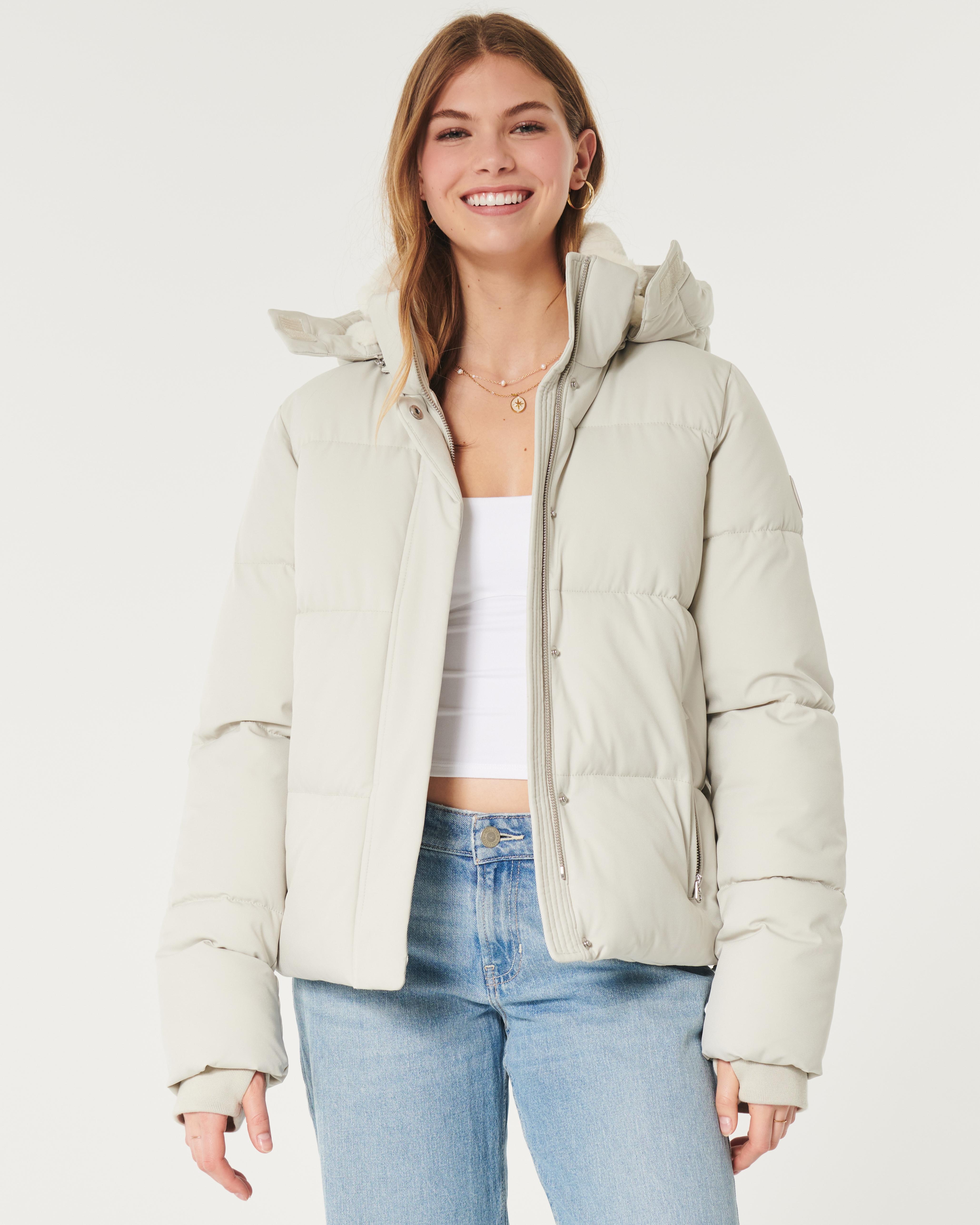 Hollister Cozy-lined All-weather Puffer Jacket in Natural Lyst UK