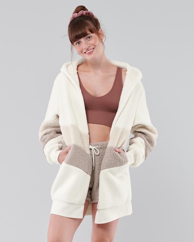 Hollister Gilly Hicks Sherpa Hoodie Robe in White | Lyst UK