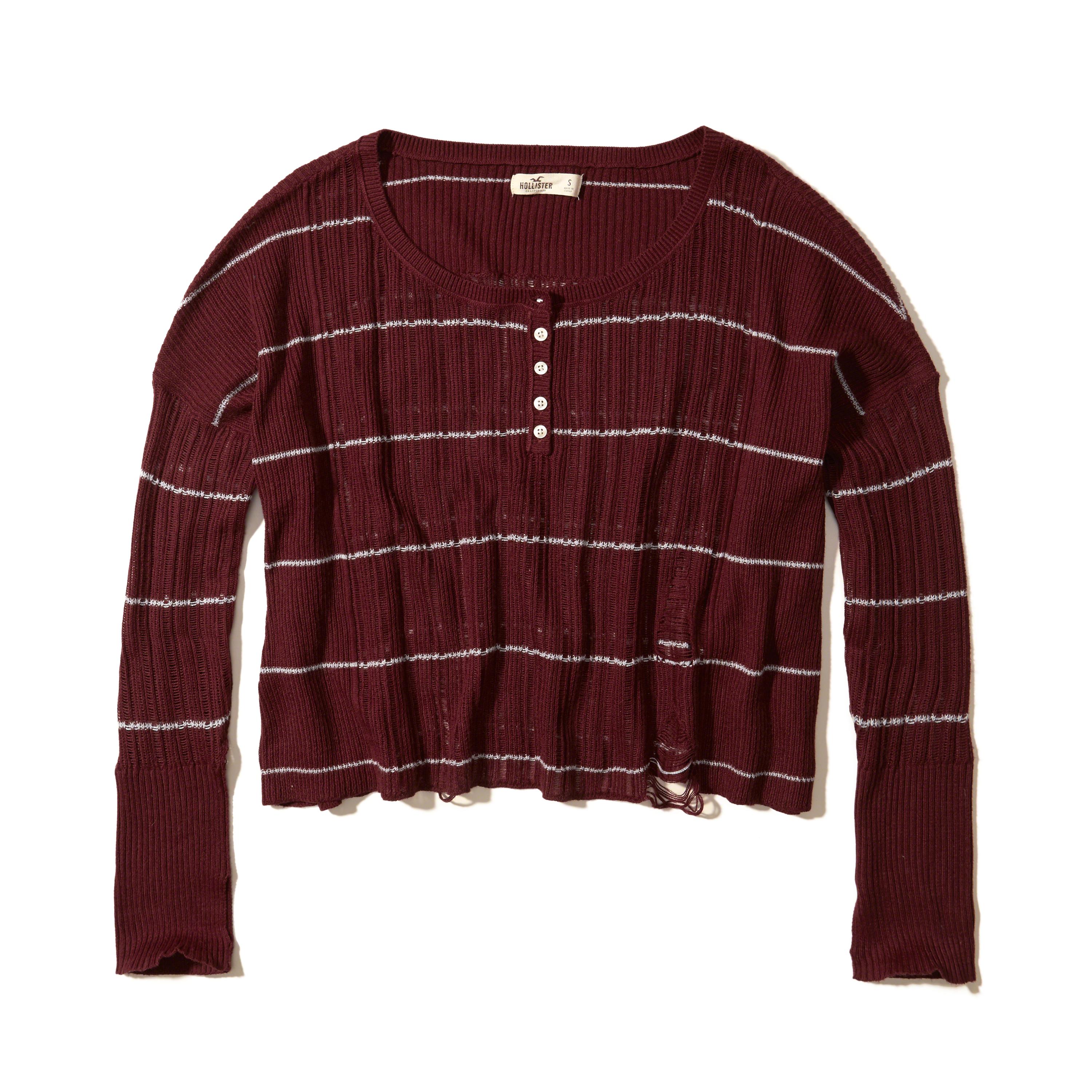 hollister oversized henley sweatshirt