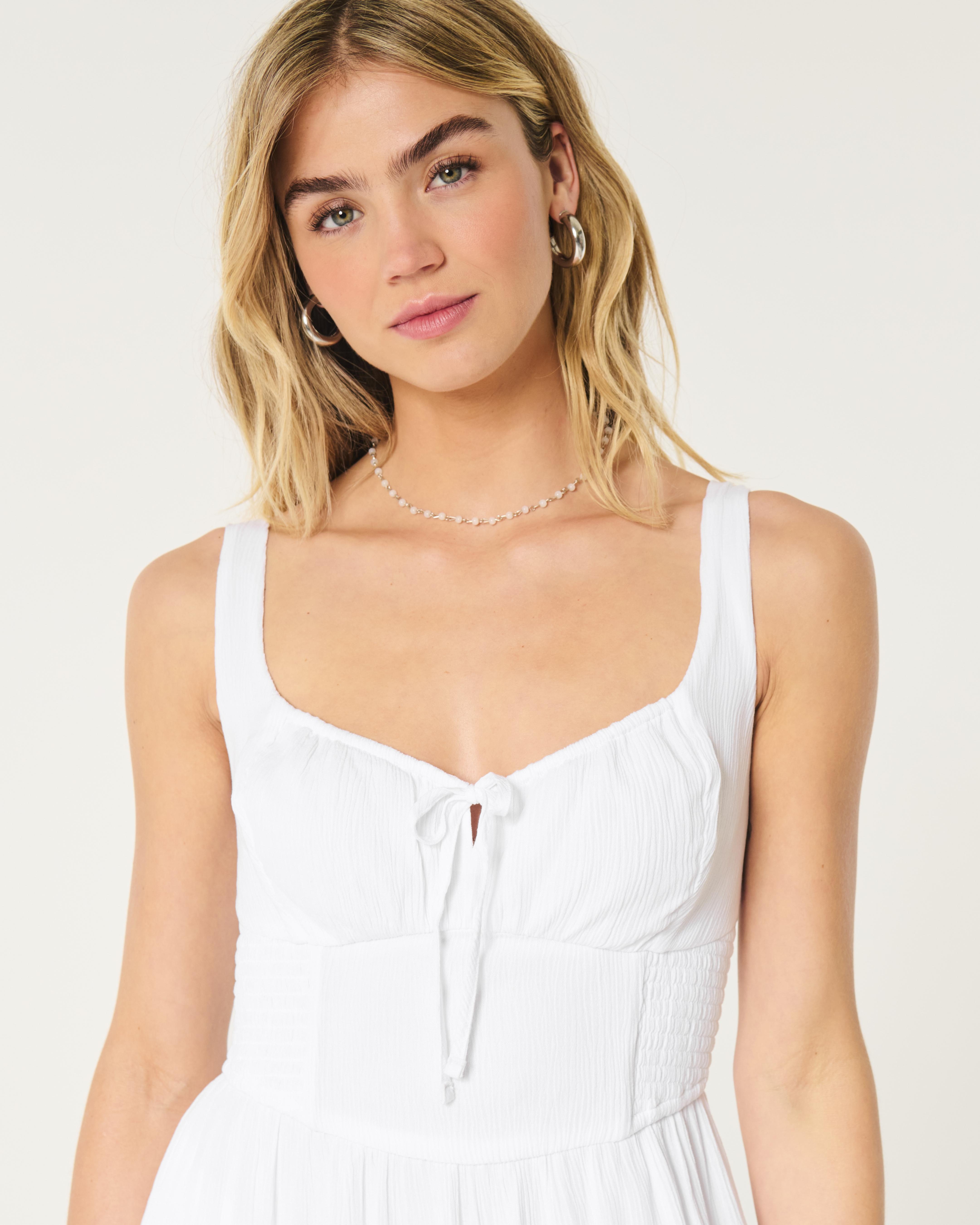 Hollister Hollister Sofia Side-smocked Maxi Dress in White | Lyst UK Hollister Hollister Sofia Side-smocked Maxi Dress in White | Lyst UK